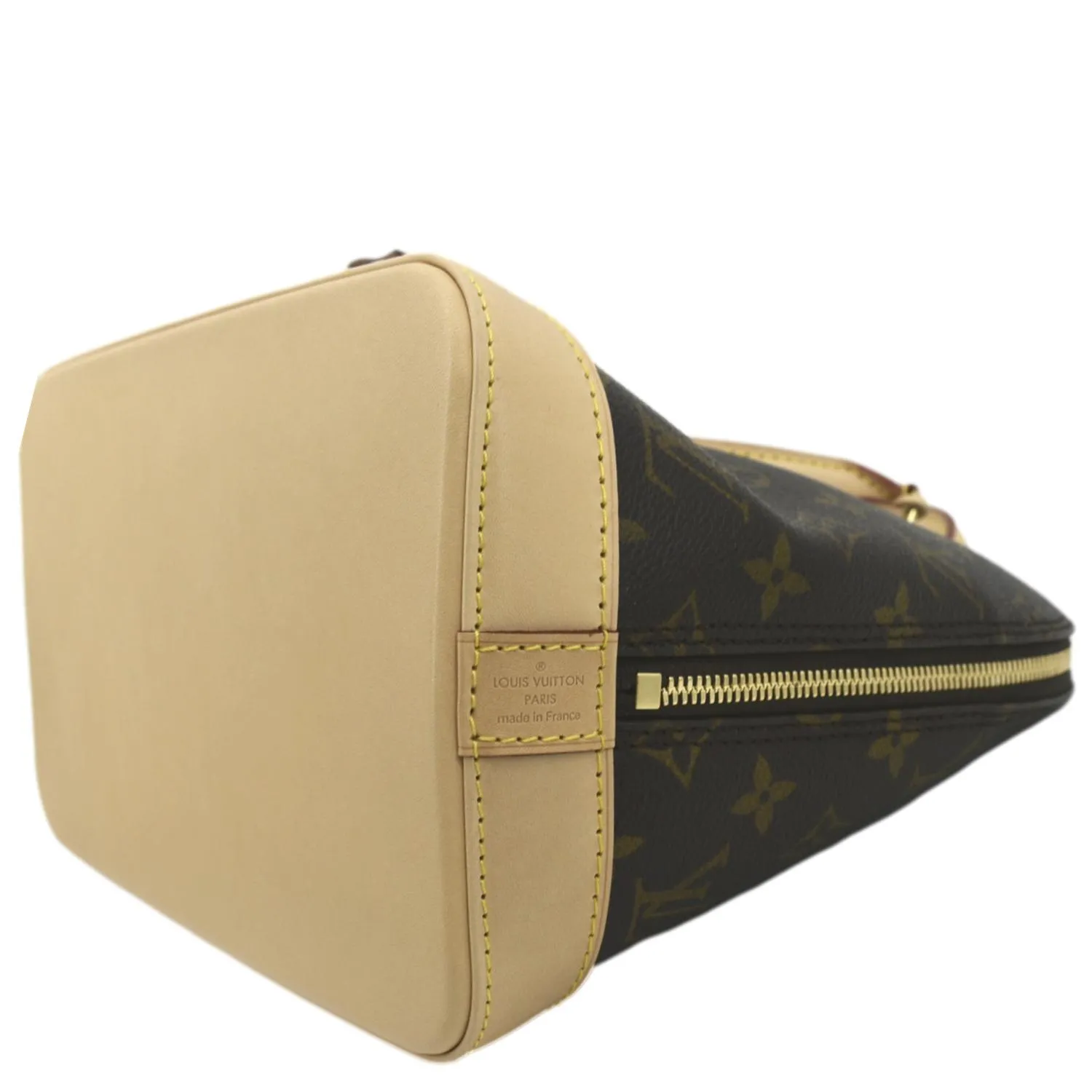 LOUIS VUITTON Alma PM Monogram Canvas Satchel Bag Brown