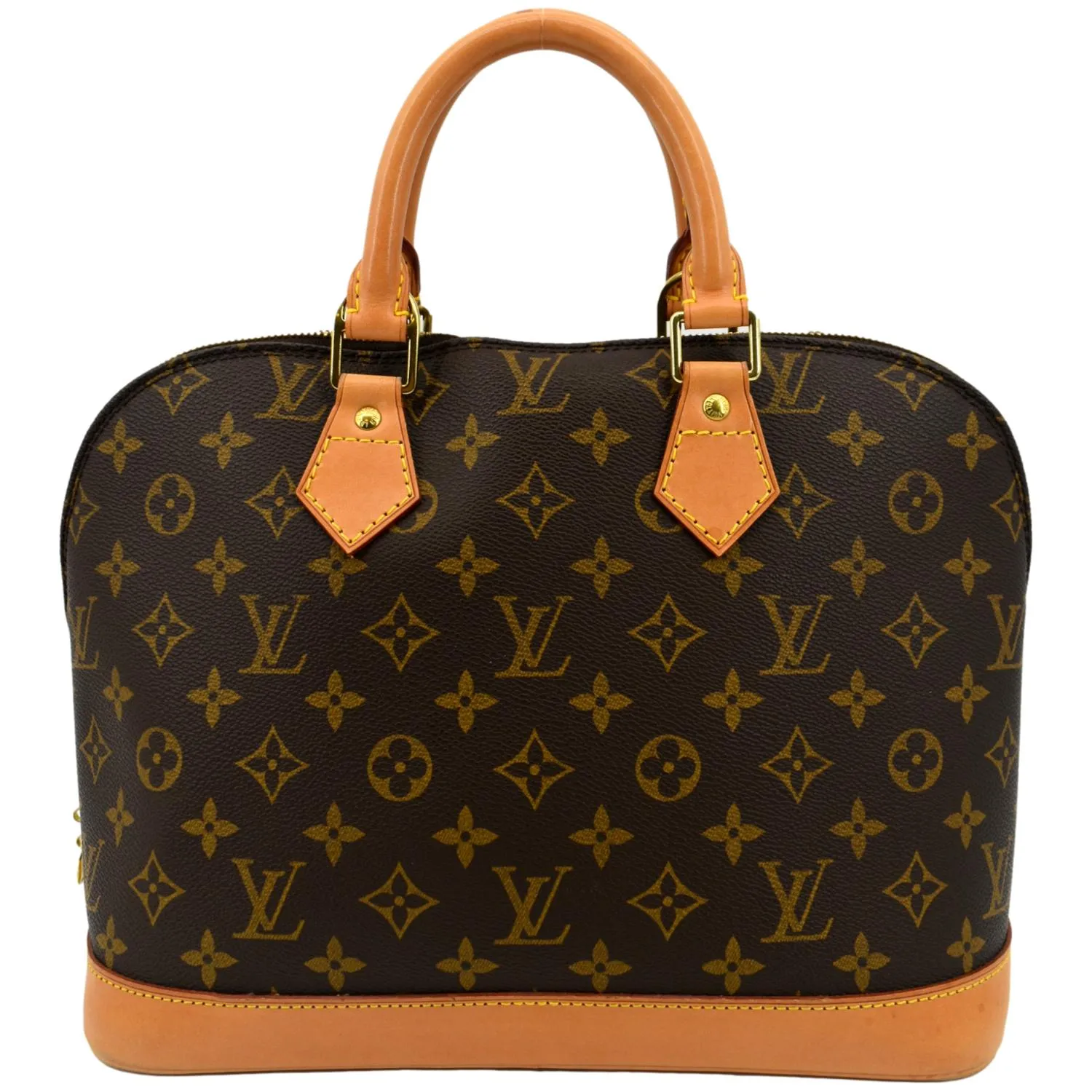 LOUIS VUITTON Alma PM Monogram Canvas Satchel Bag Brown