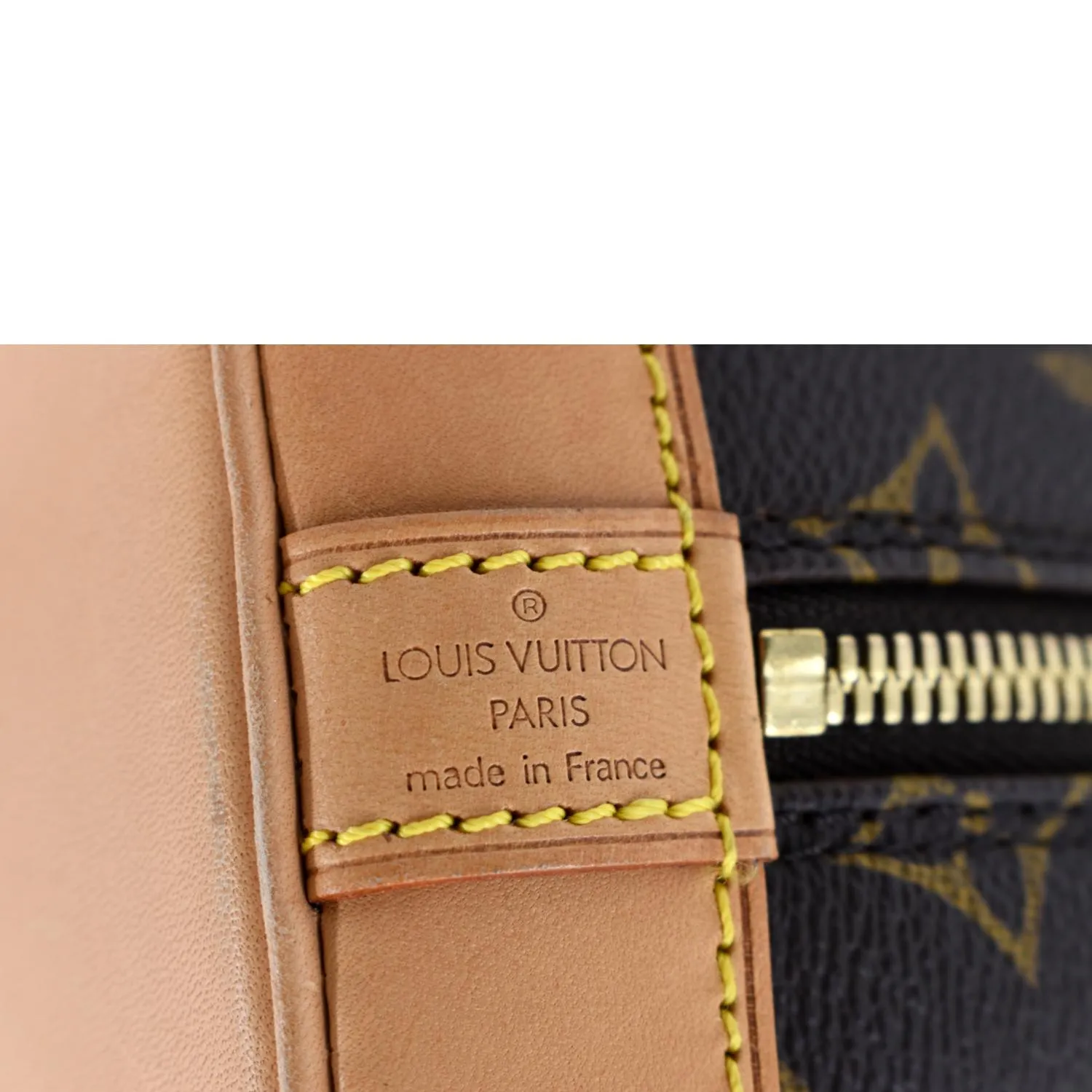 LOUIS VUITTON Alma PM Monogram Canvas Satchel Bag Brown