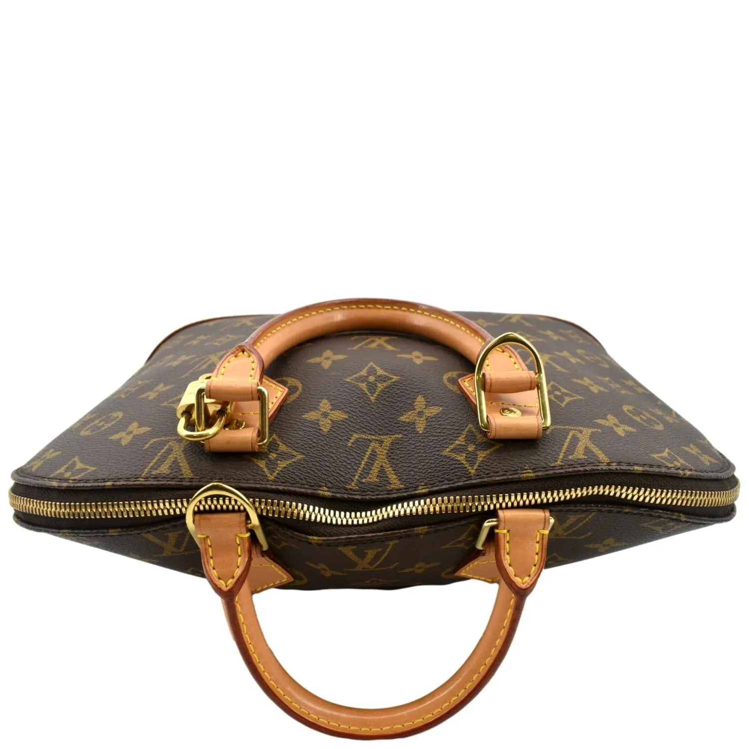 LOUIS VUITTON Alma PM Monogram Canvas Satchel Bag Brown
