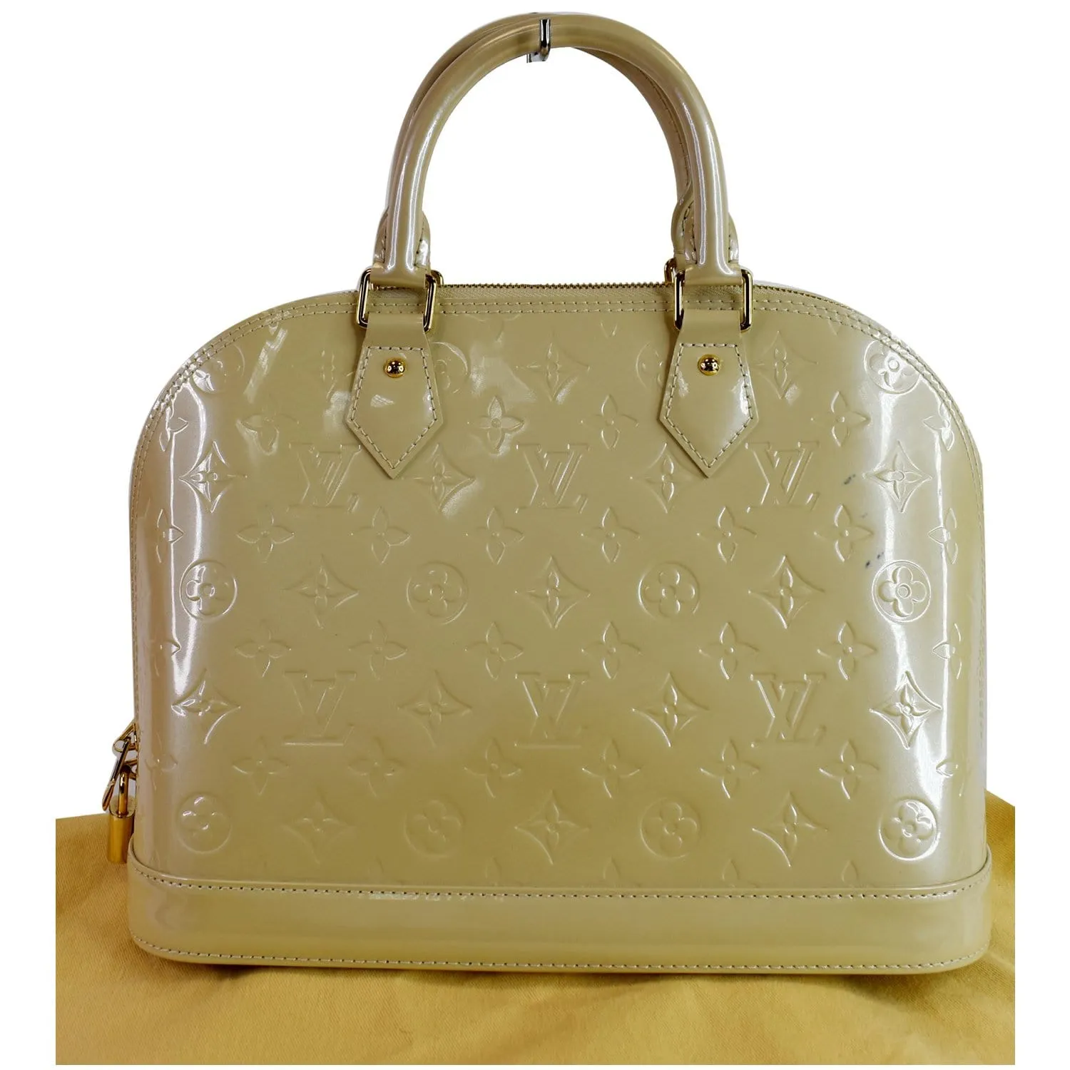 LOUIS VUITTON Alma PM Monogram Vernis Satchel Bag Cream - 20% OFF