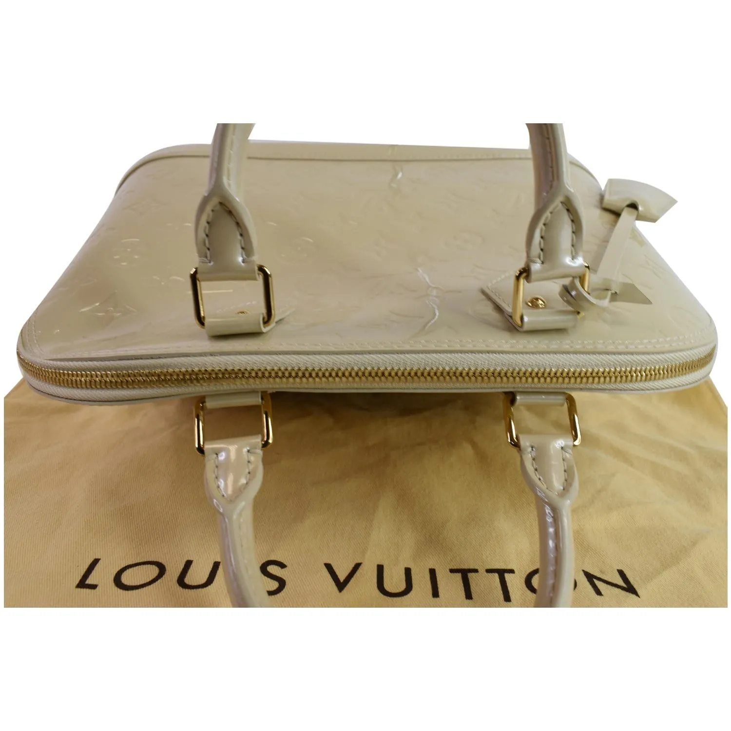 LOUIS VUITTON Alma PM Monogram Vernis Satchel Bag Cream - 20% OFF