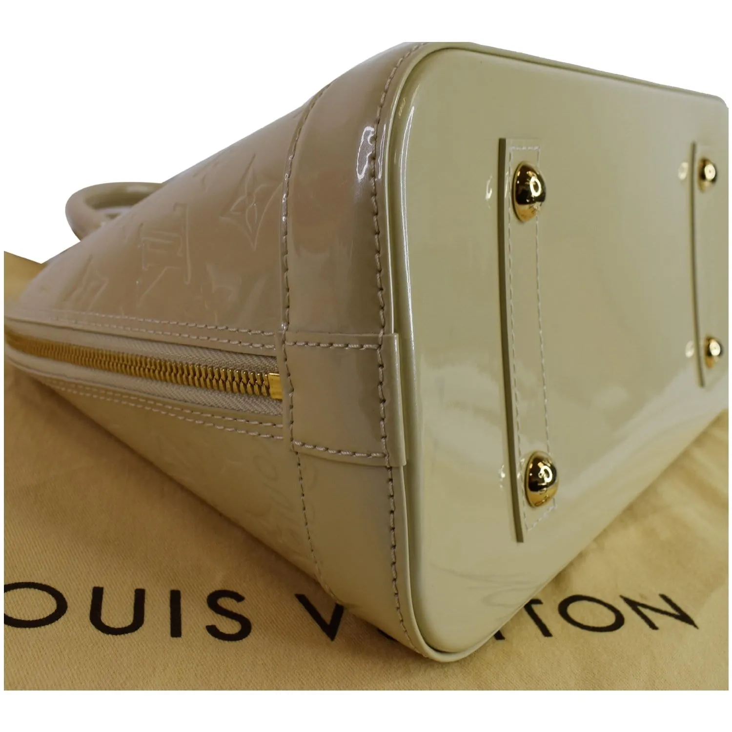 LOUIS VUITTON Alma PM Monogram Vernis Satchel Bag Cream - 20% OFF