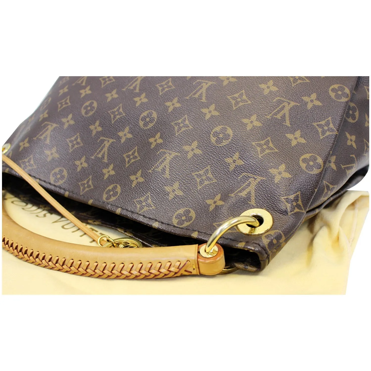 LOUIS VUITTON Artsy MM Monogram Canvas Shoulder Bag Brown