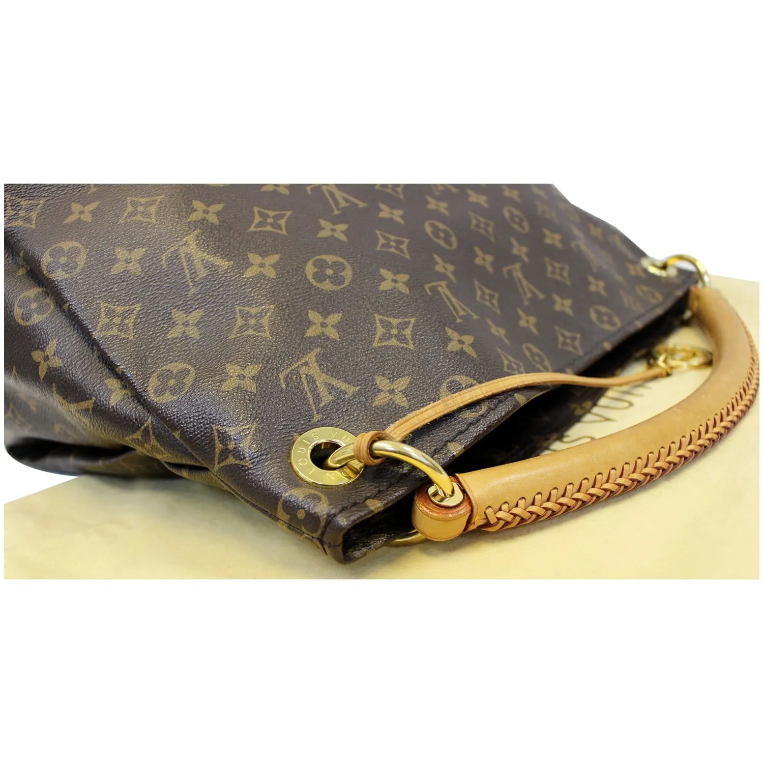LOUIS VUITTON Artsy MM Monogram Canvas Shoulder Bag Brown