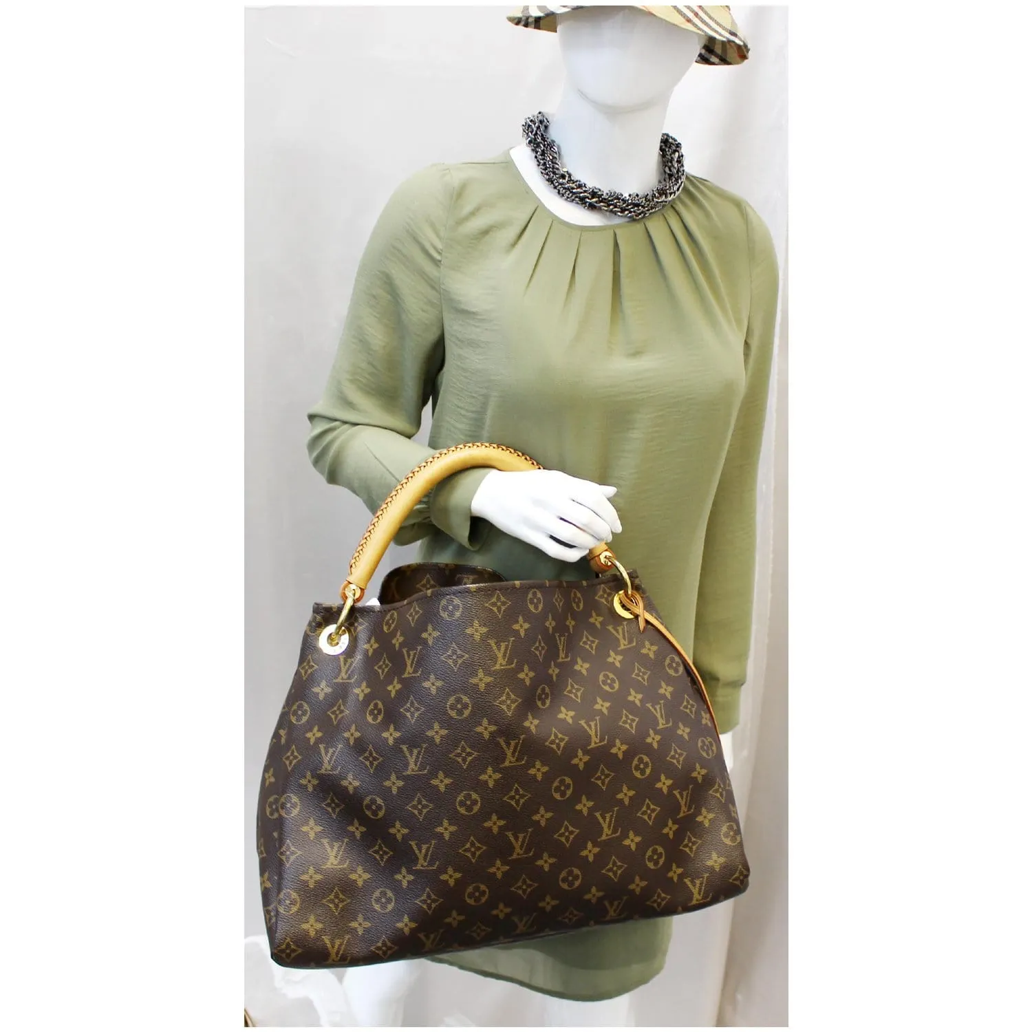 LOUIS VUITTON Artsy MM Monogram Canvas Shoulder Bag Brown