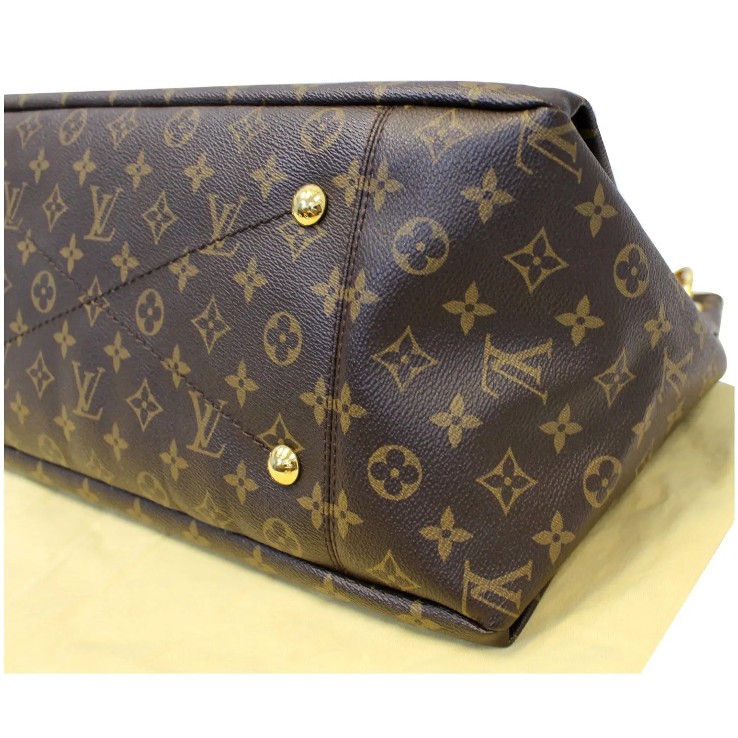 LOUIS VUITTON Artsy MM Monogram Canvas Shoulder Bag Brown