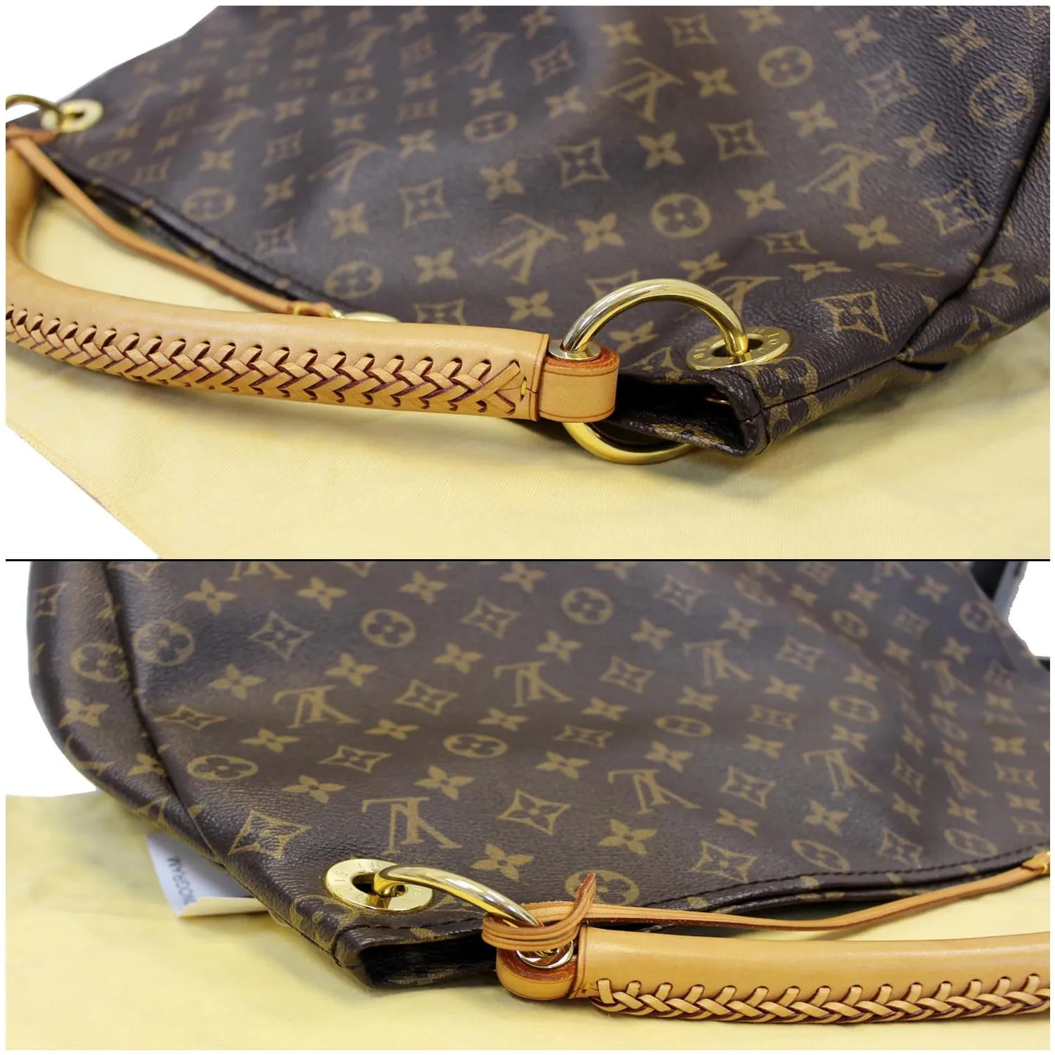 LOUIS VUITTON Artsy MM Monogram Canvas Shoulder Bag Brown