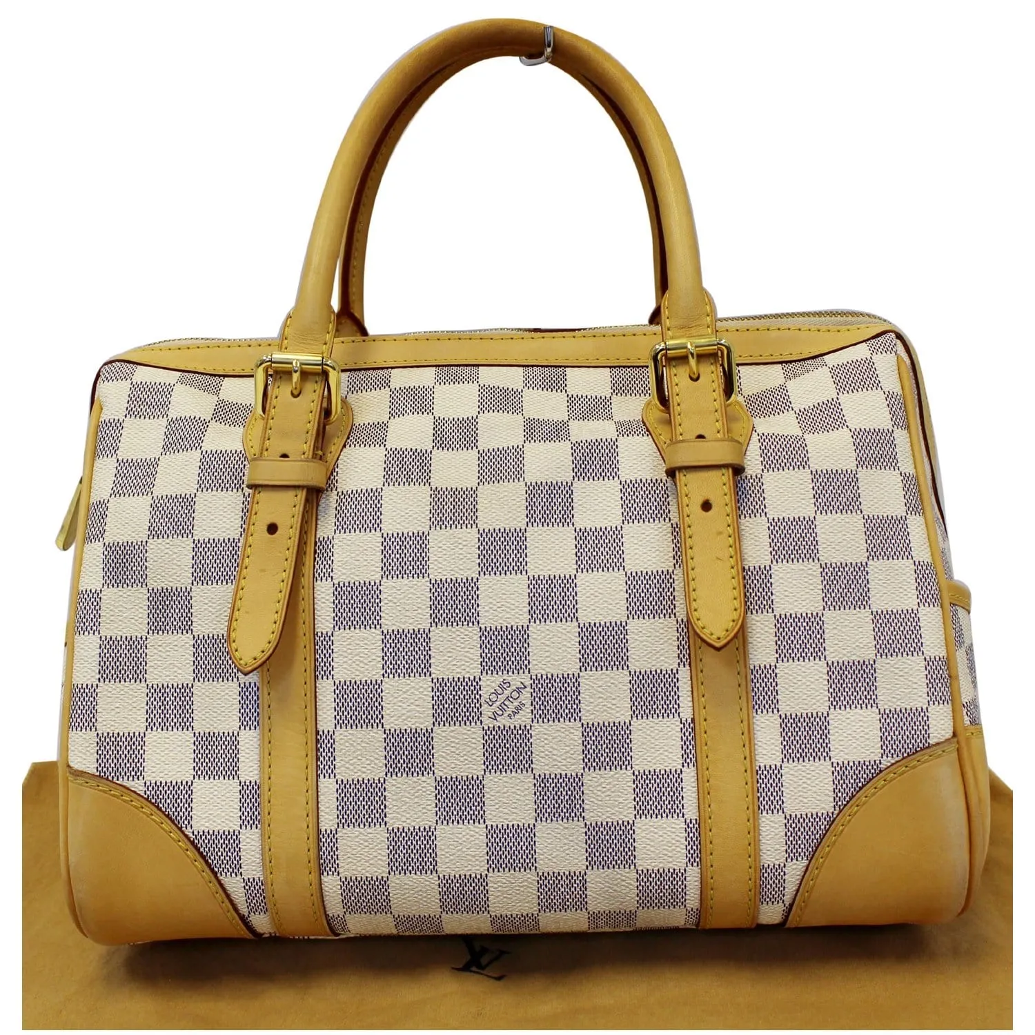 LOUIS VUITTON Berkeley Damier Azur Satchel Handbag White