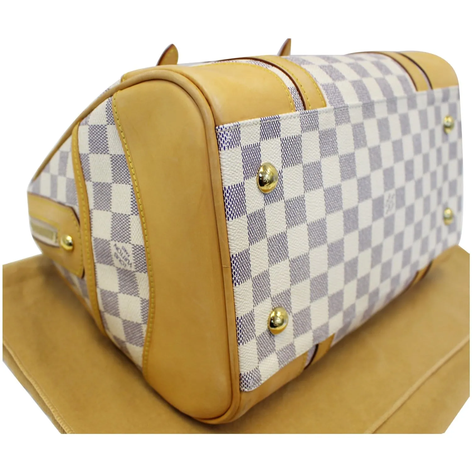 LOUIS VUITTON Berkeley Damier Azur Satchel Handbag White