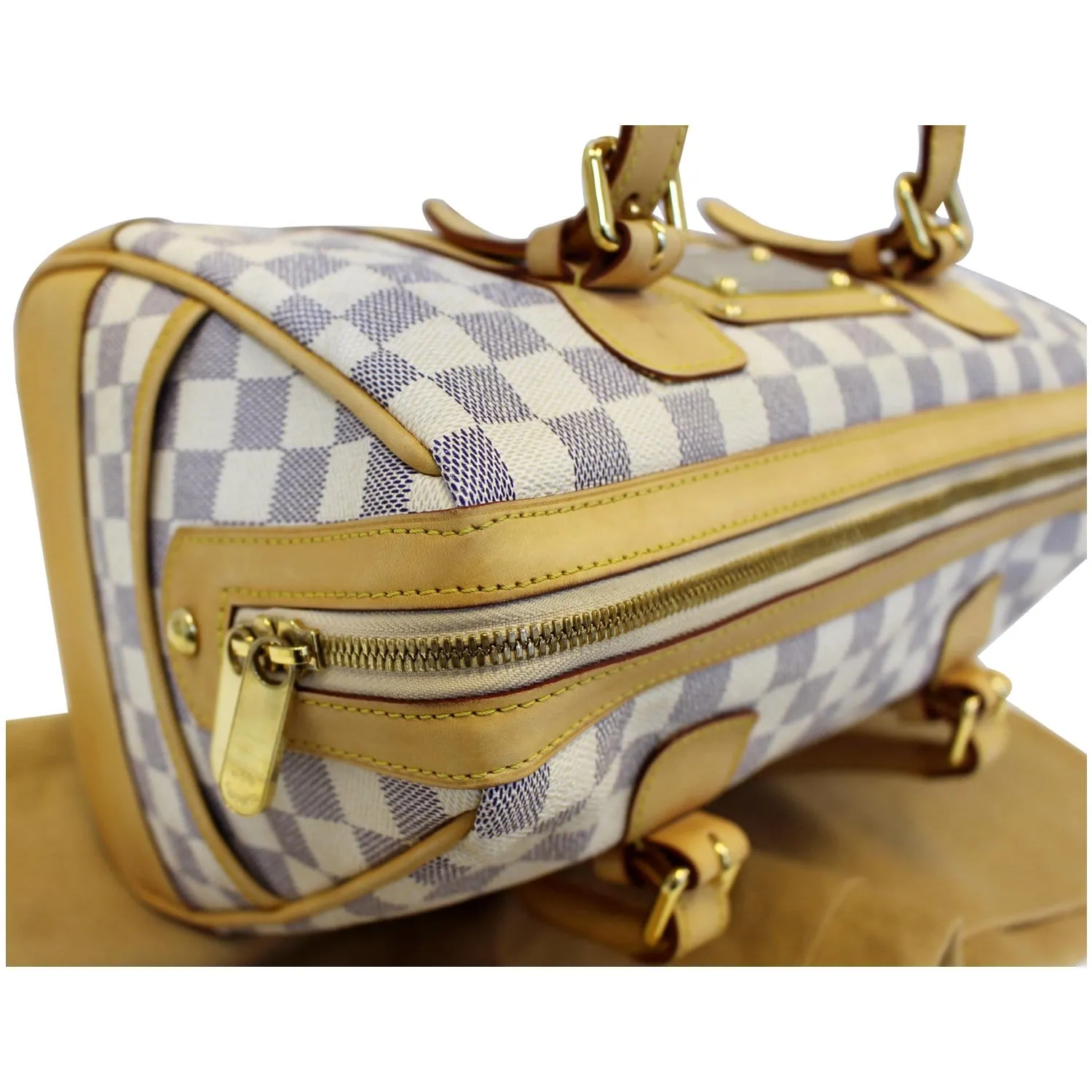 LOUIS VUITTON Berkeley Damier Azur Satchel Handbag White