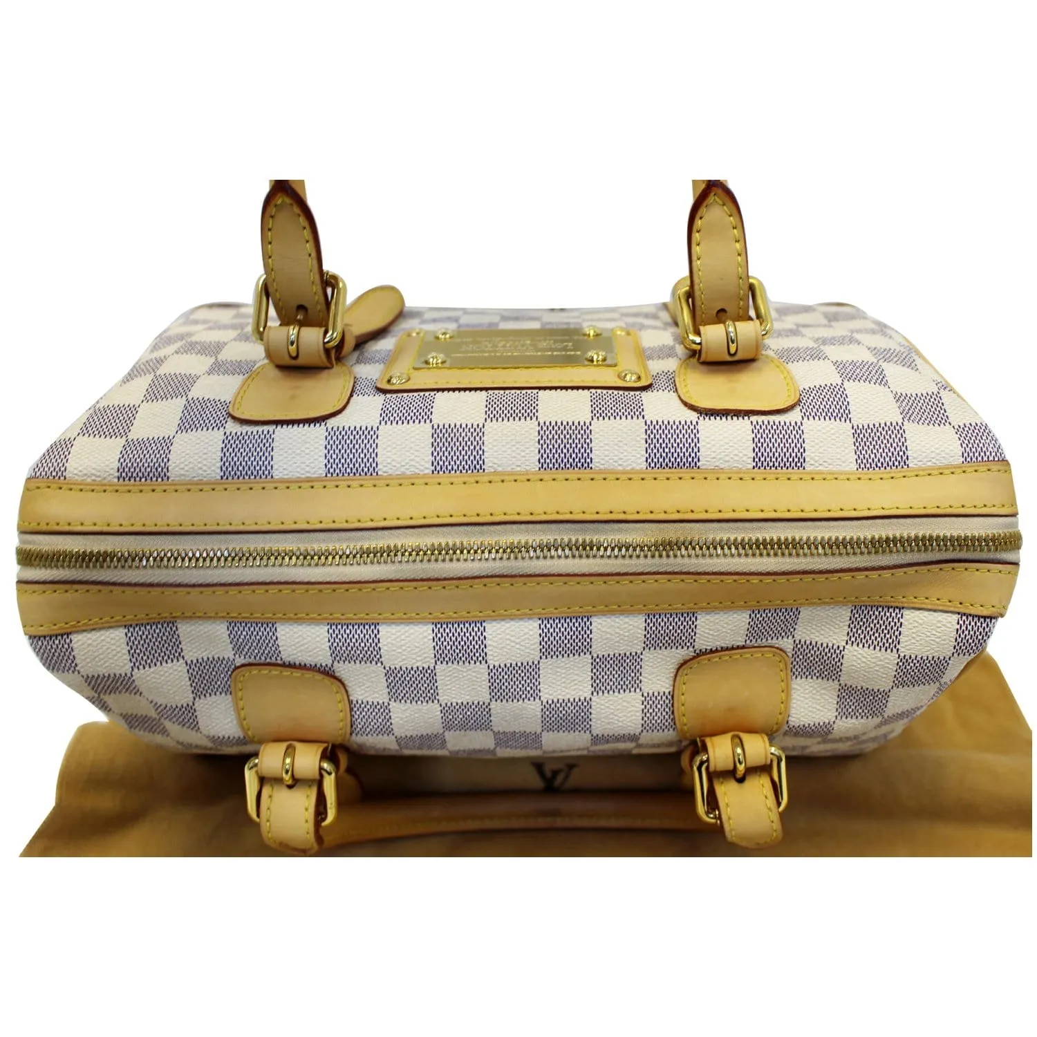 LOUIS VUITTON Berkeley Damier Azur Satchel Handbag White