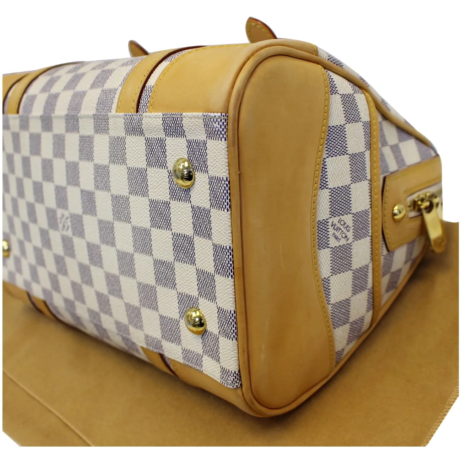 LOUIS VUITTON Berkeley Damier Azur Satchel Handbag White