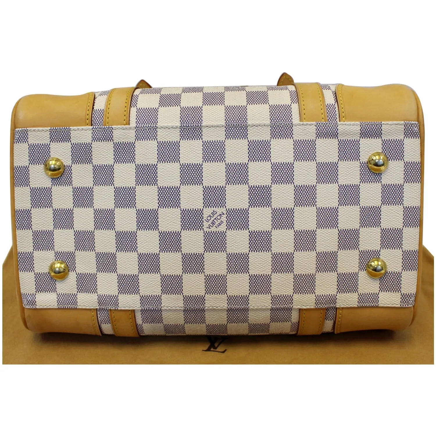 LOUIS VUITTON Berkeley Damier Azur Satchel Handbag White