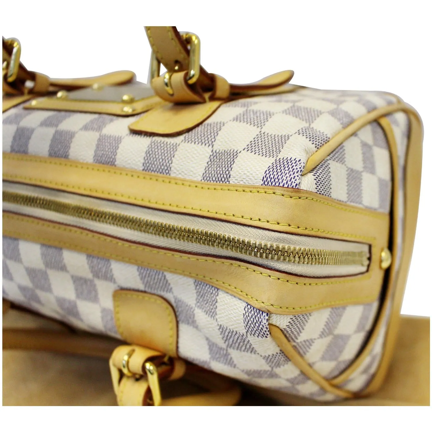 LOUIS VUITTON Berkeley Damier Azur Satchel Handbag White