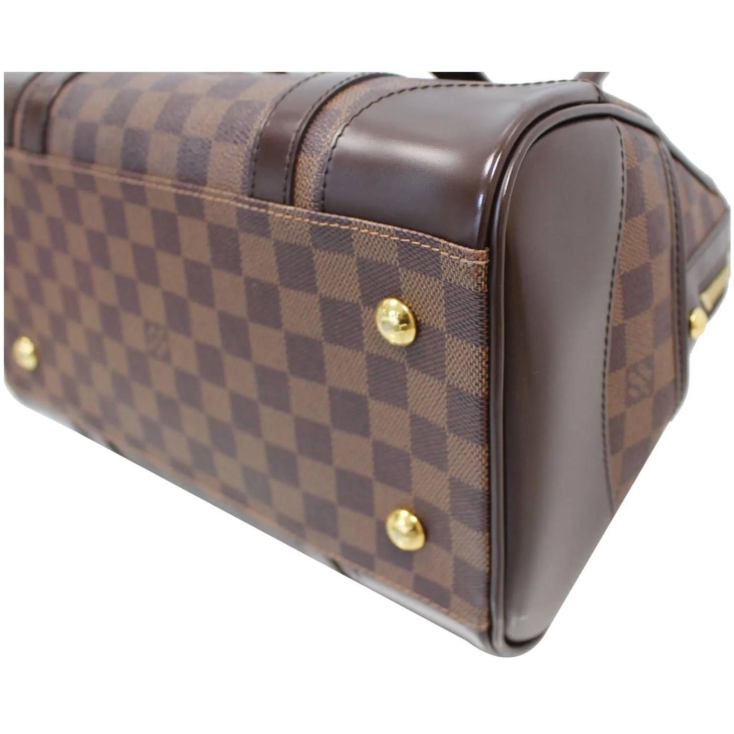 LOUIS VUITTON Berkeley Damier Ebene Satchel Bag Brown