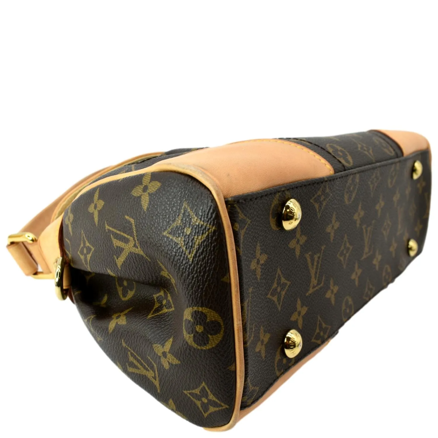 LOUIS VUITTON Beverly MM Monogram Canvas Satchel Bag Brown