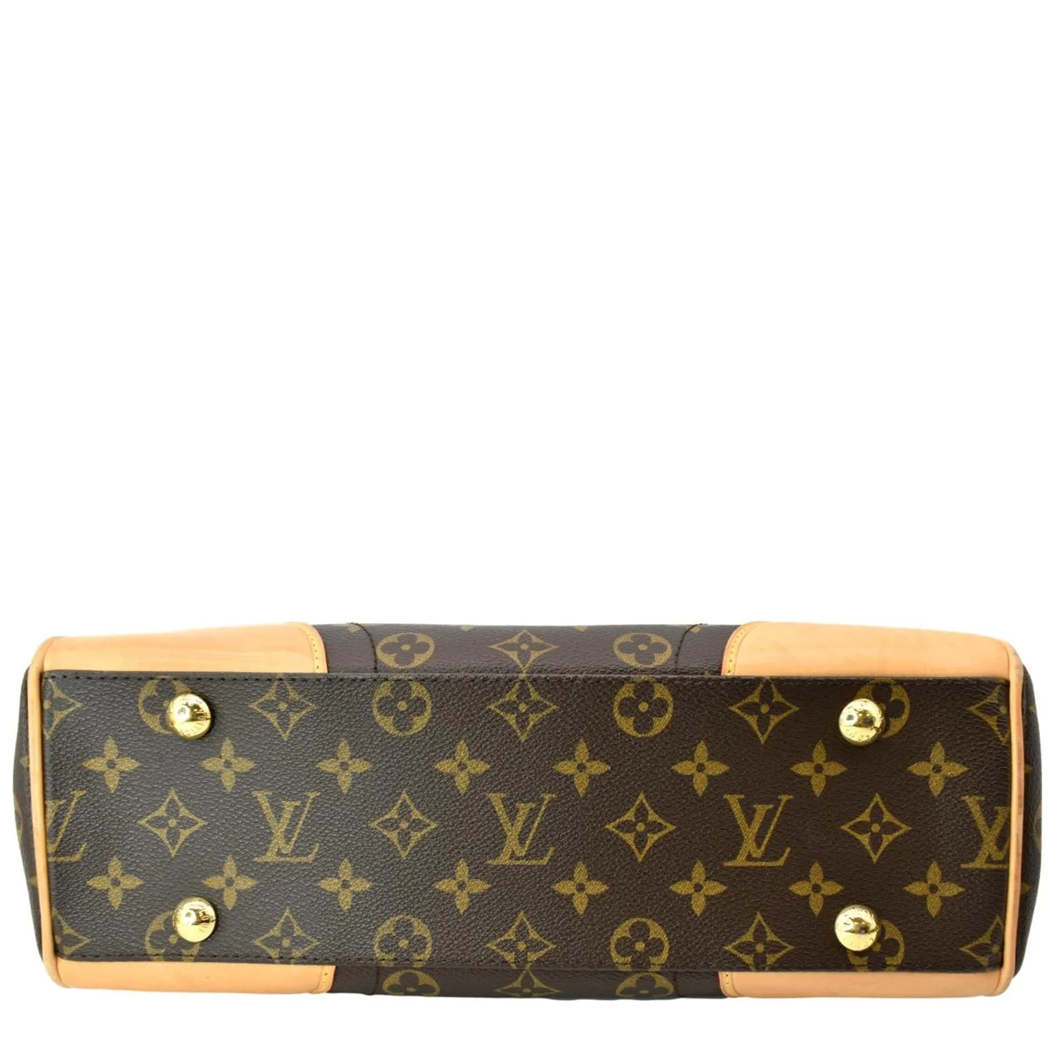 LOUIS VUITTON Beverly MM Monogram Canvas Satchel Bag Brown