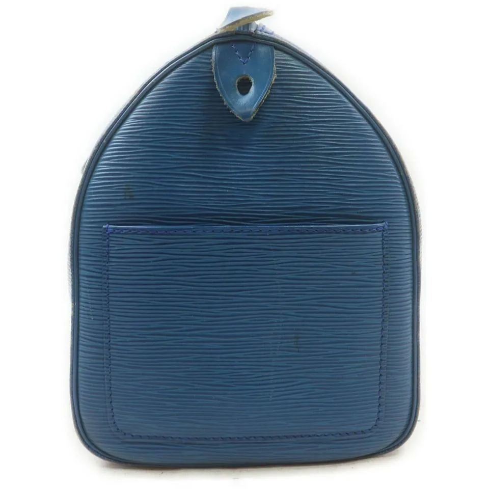 Louis Vuitton Blue Epi Leather Toledo Speedy 25 Boston Bag 863086