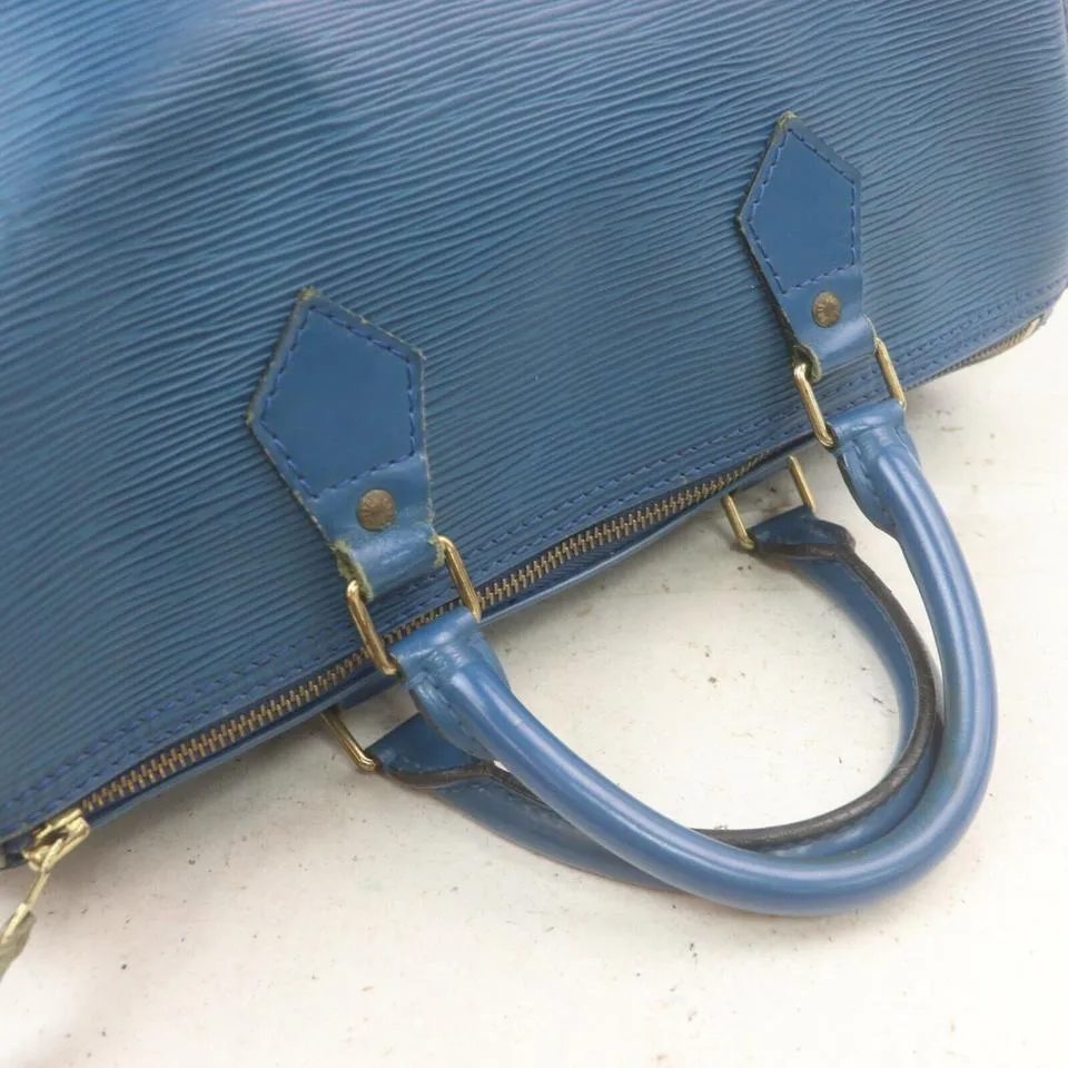 Louis Vuitton Blue Epi Leather Toledo Speedy 25 Boston Bag 863086