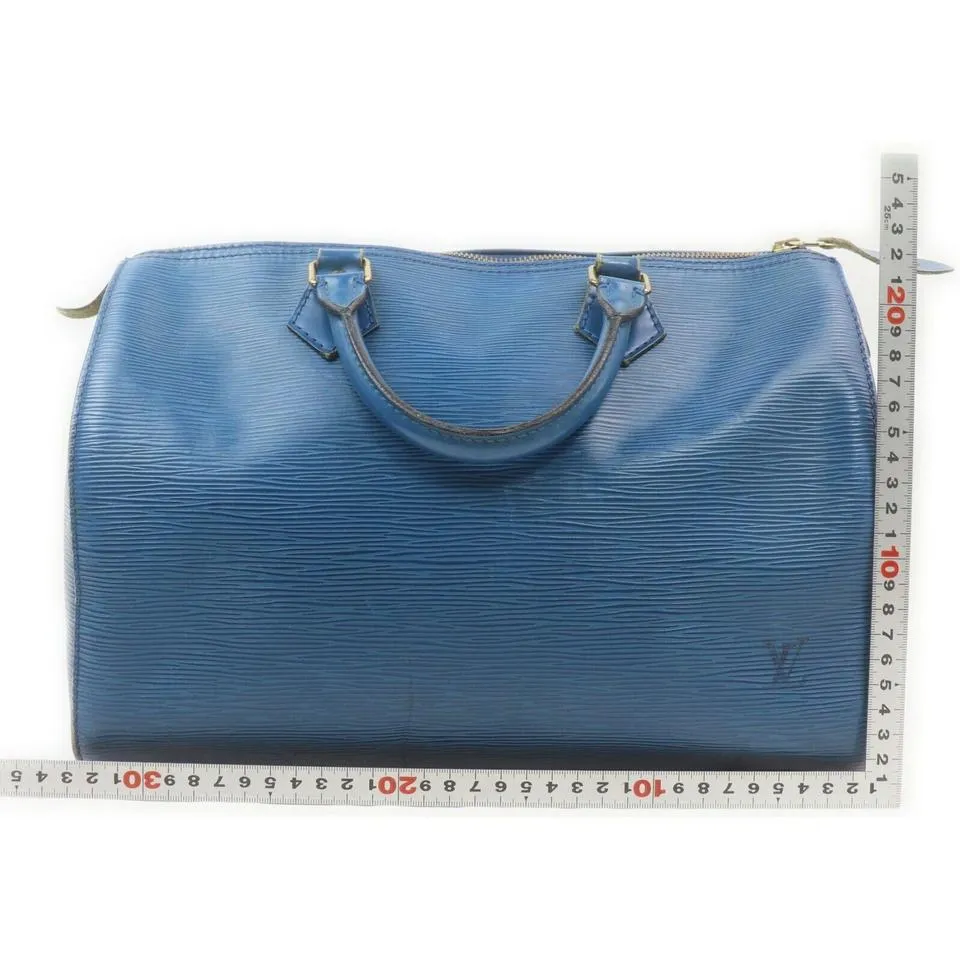 Louis Vuitton Blue Epi Leather Toledo Speedy 25 Boston Bag 863086