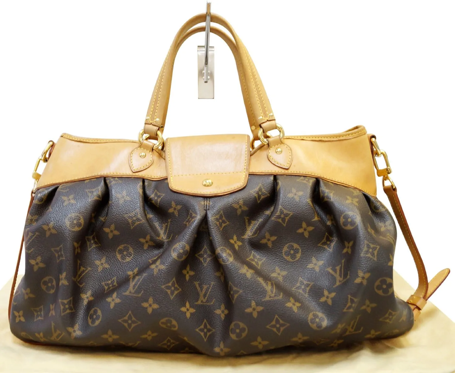 LOUIS VUITTON Boetie GM Monogram Canvas Shoulder Handbag Brown