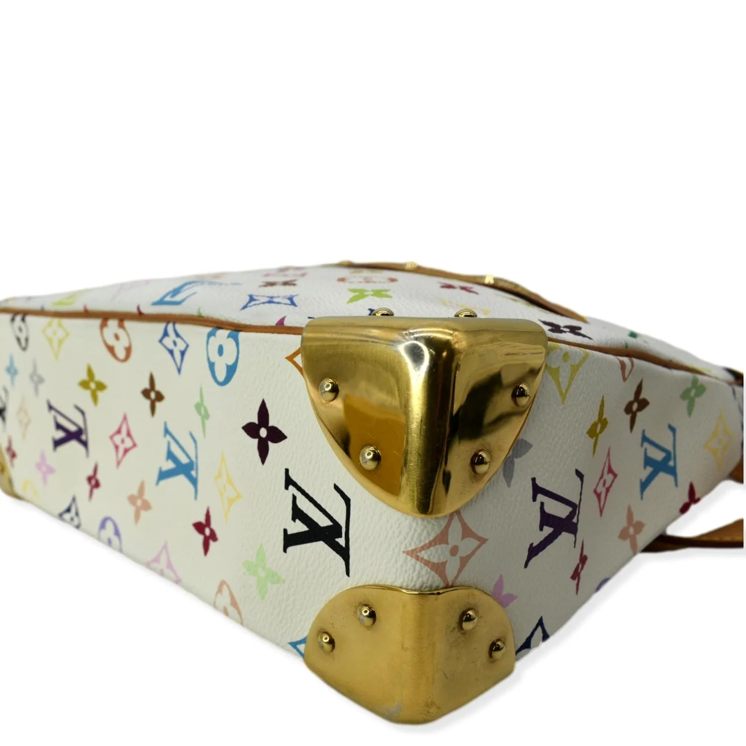 LOUIS VUITTON Boulogne Multicolor Monogram Canvas Shoulder Bag White