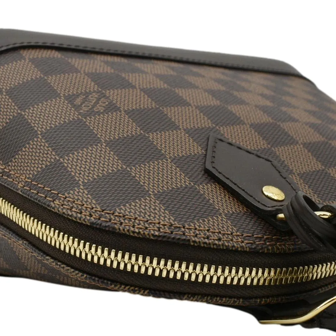 LOUIS VUITTON Braided Alma BB Damier Ebene Satchel Bag Brown