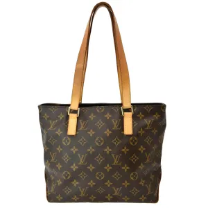 LOUIS VUITTON Cabas Piano Monogram Canvas Shoulder Bag Brown