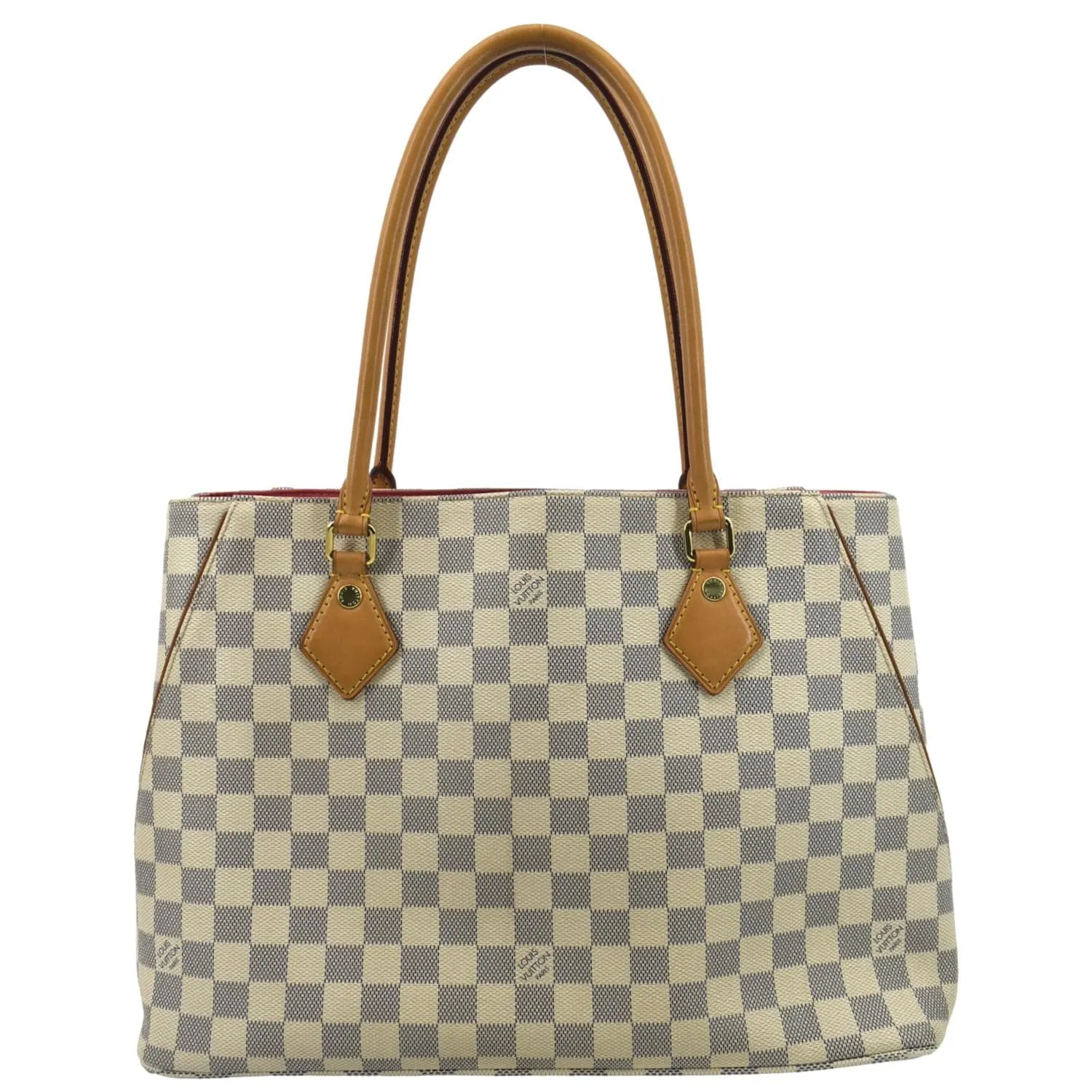 LOUIS VUITTON Calvi Damier Azur Shoulder Bag White