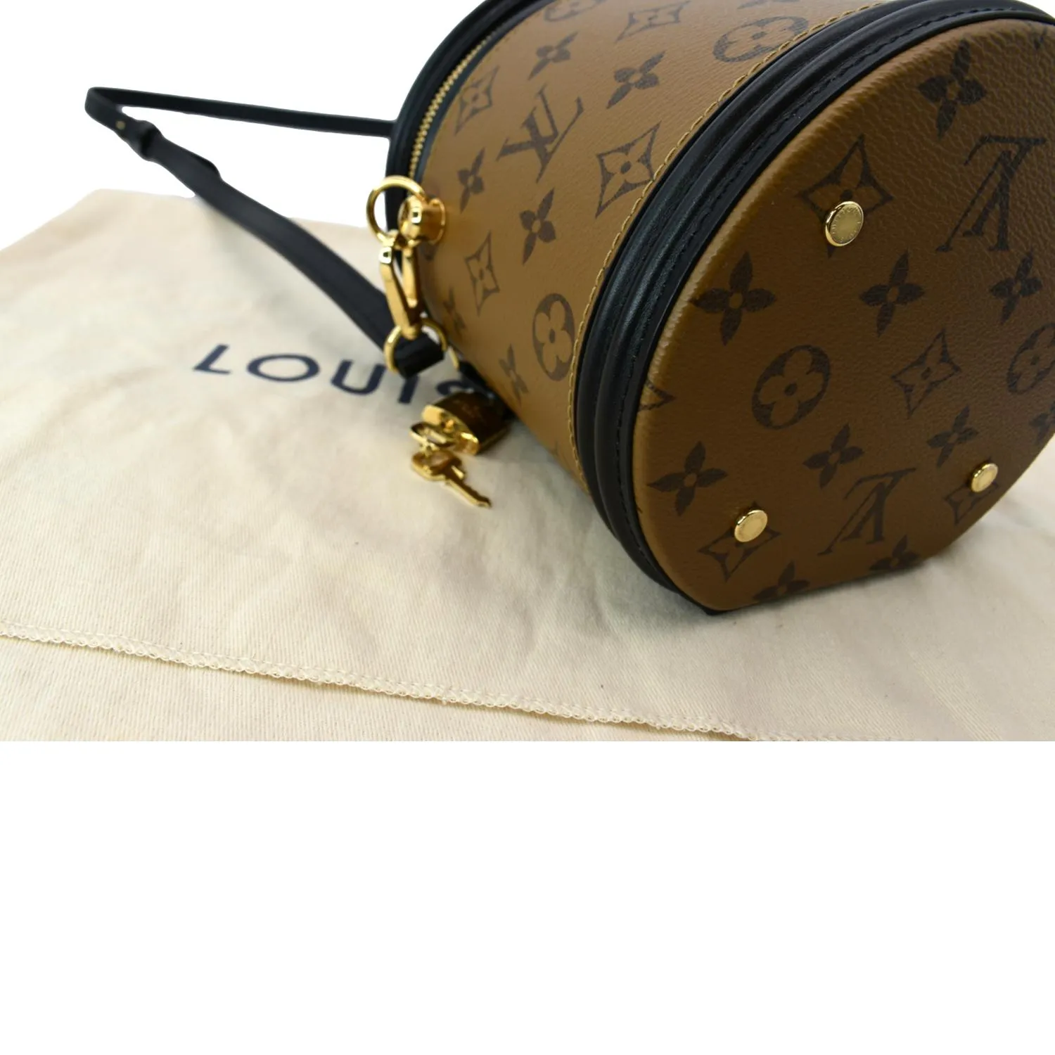 LOUIS VUITTON Cannes Reverse Monogram Canvas Satchel Bag Brown