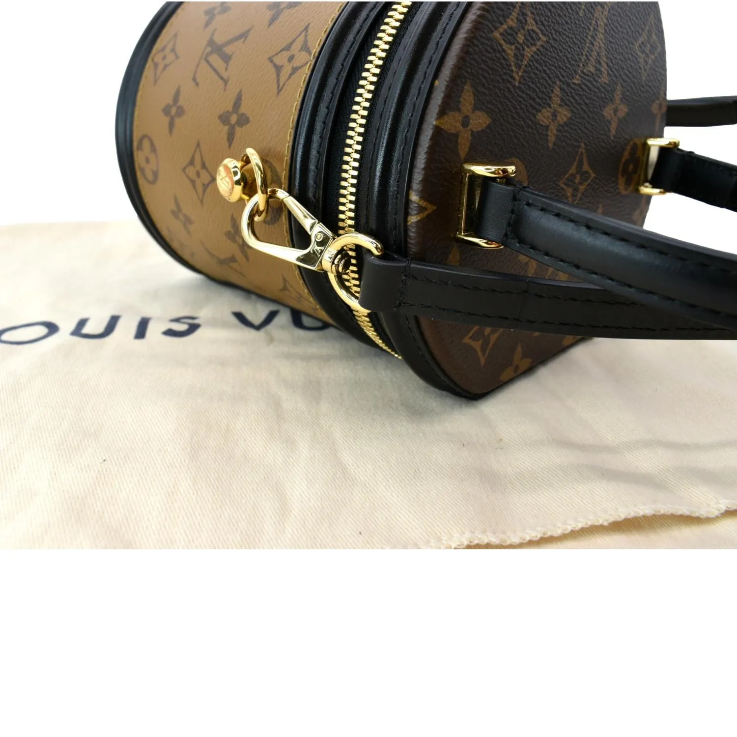 LOUIS VUITTON Cannes Reverse Monogram Canvas Satchel Bag Brown