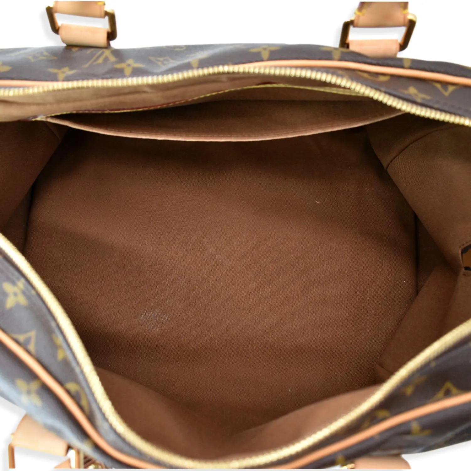 LOUIS VUITTON Carryall Monogram Canvas Satchel Bag Brown