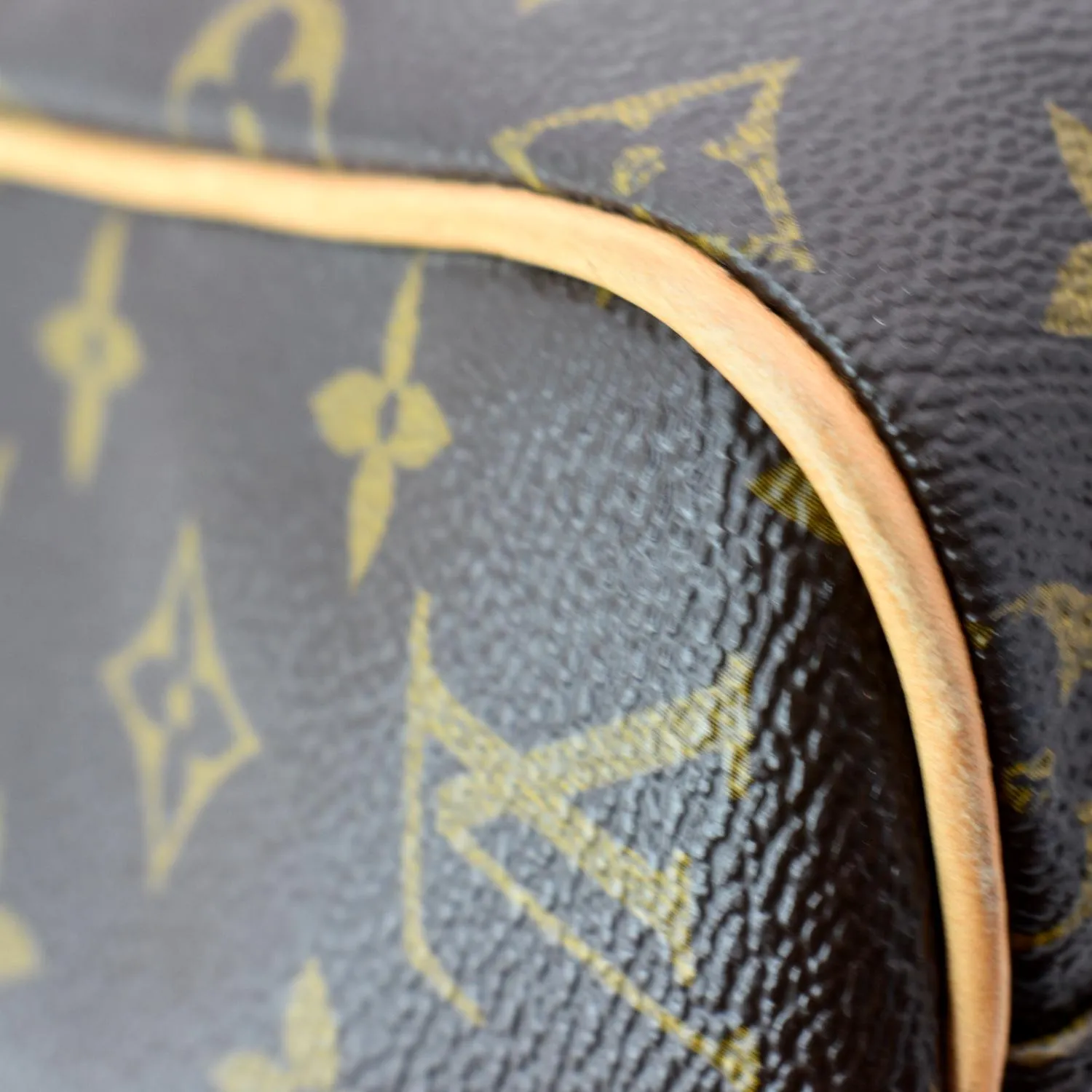 LOUIS VUITTON Carryall Monogram Canvas Satchel Bag Brown