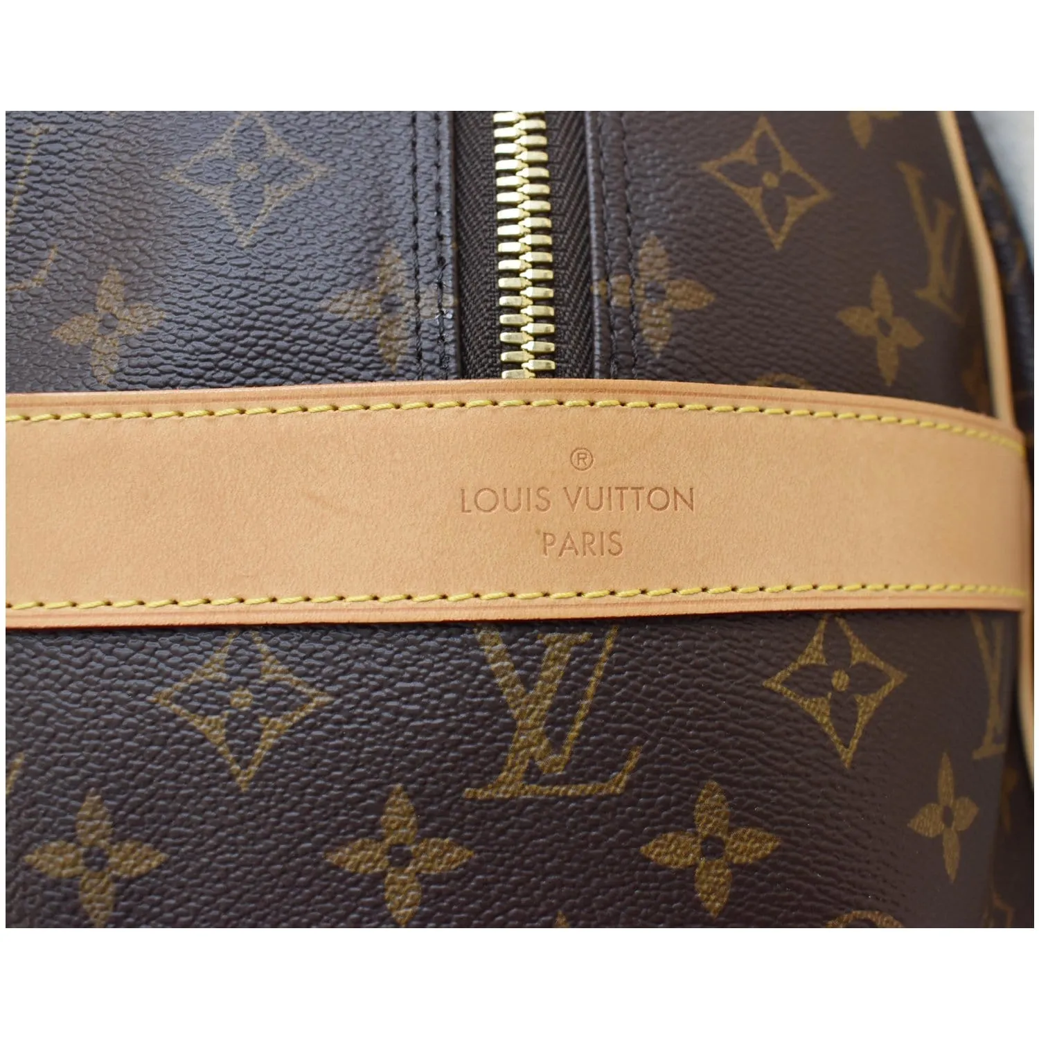 LOUIS VUITTON Carryall Monogram Canvas Satchel Bag Brown