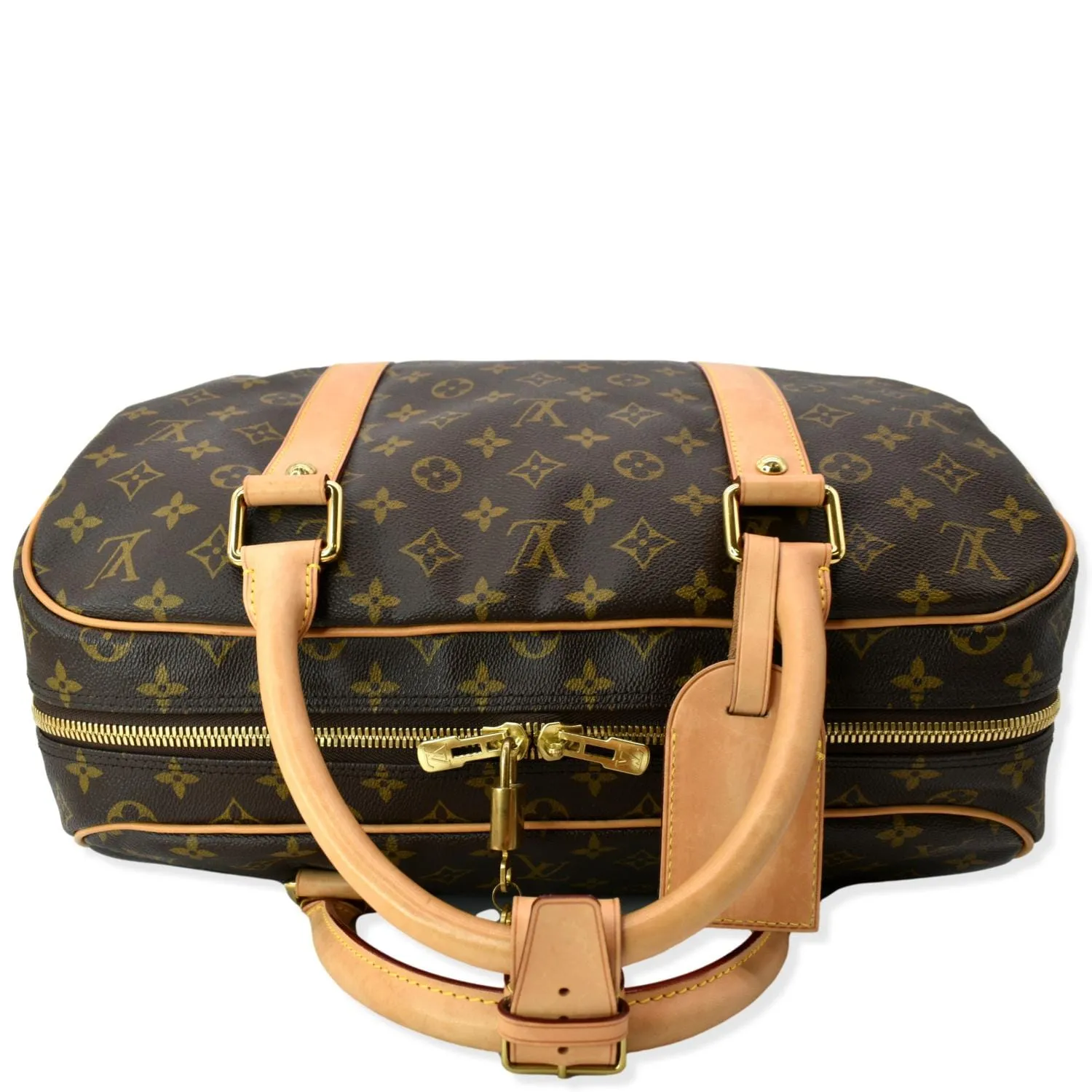 LOUIS VUITTON Carryall Monogram Canvas Satchel Bag Brown