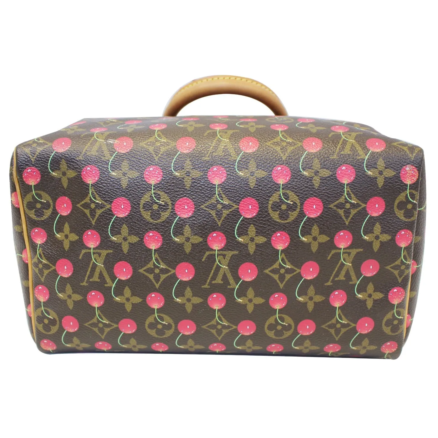 LOUIS VUITTON Cerises Speedy 25 Monogram Canvas Satchel Bag Brown