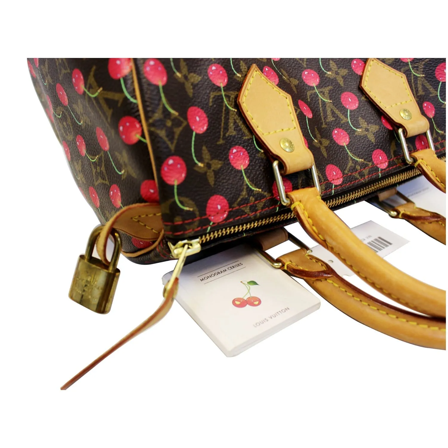 LOUIS VUITTON Cerises Speedy 25 Monogram Canvas Satchel Bag