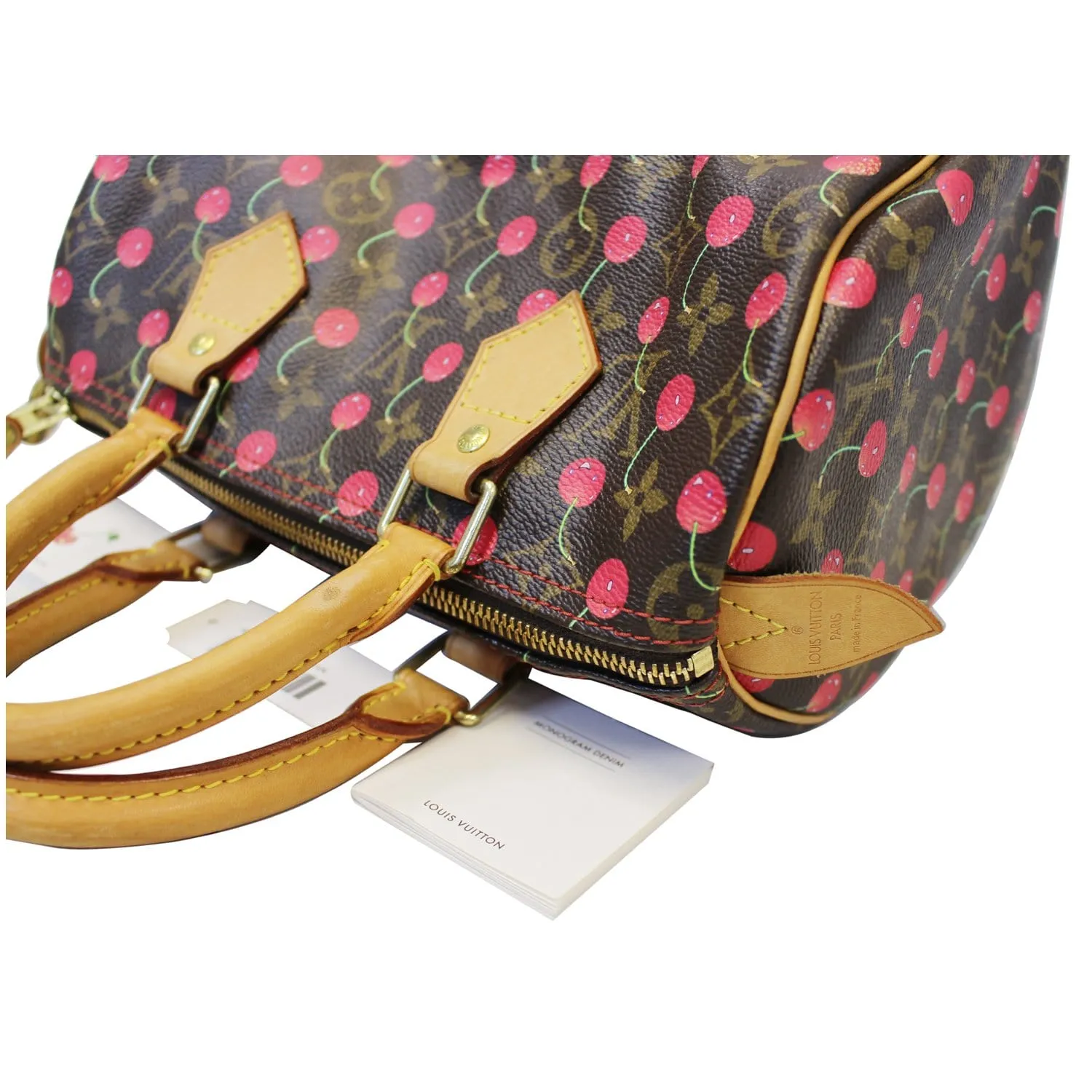 LOUIS VUITTON Cerises Speedy 25 Monogram Canvas Satchel Bag