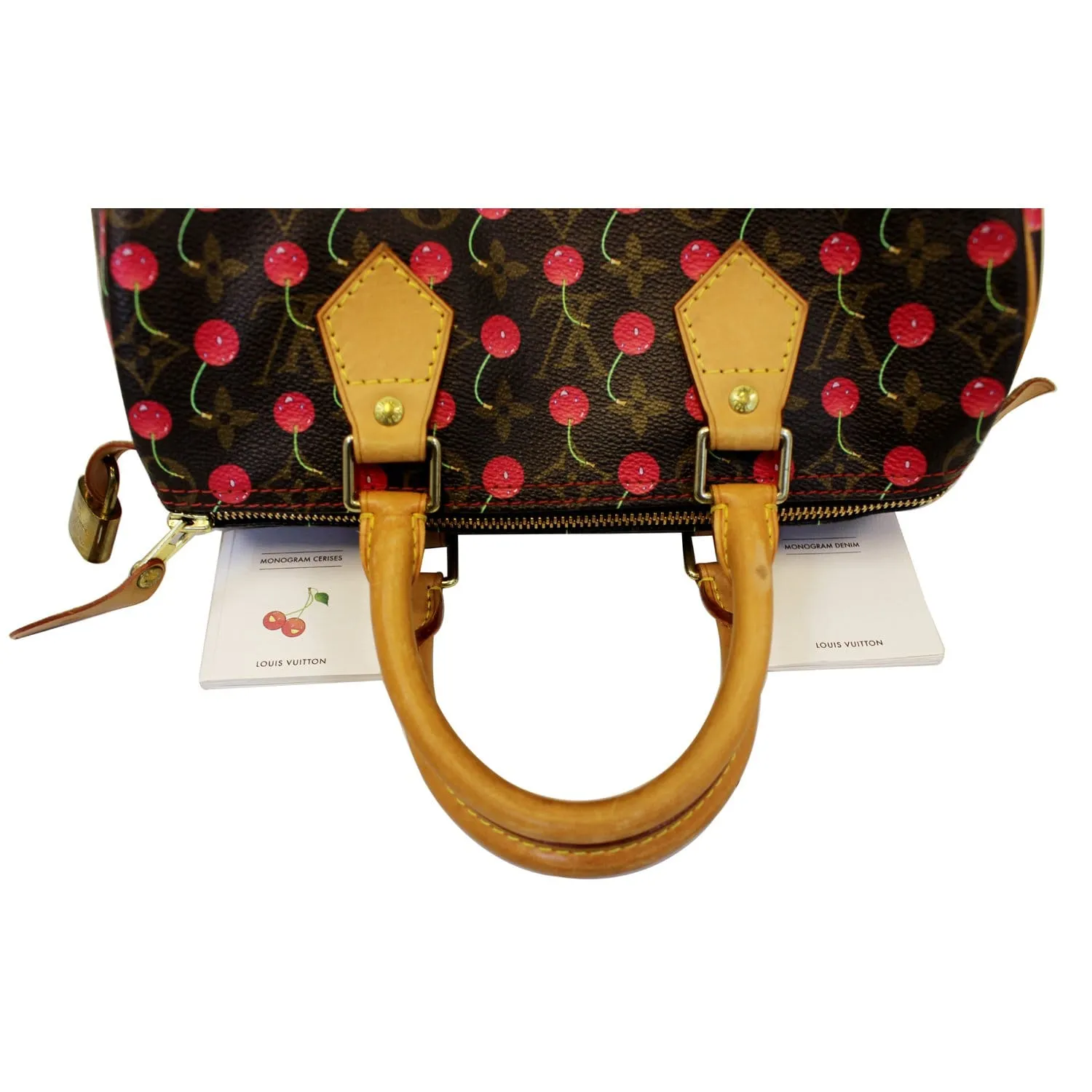 LOUIS VUITTON Cerises Speedy 25 Monogram Canvas Satchel Bag