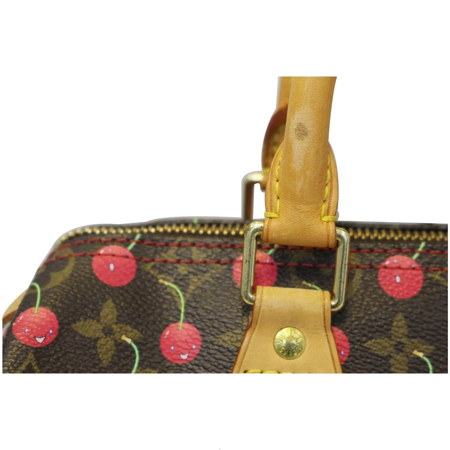 LOUIS VUITTON Cerises Speedy 25 Monogram Canvas Satchel Bag