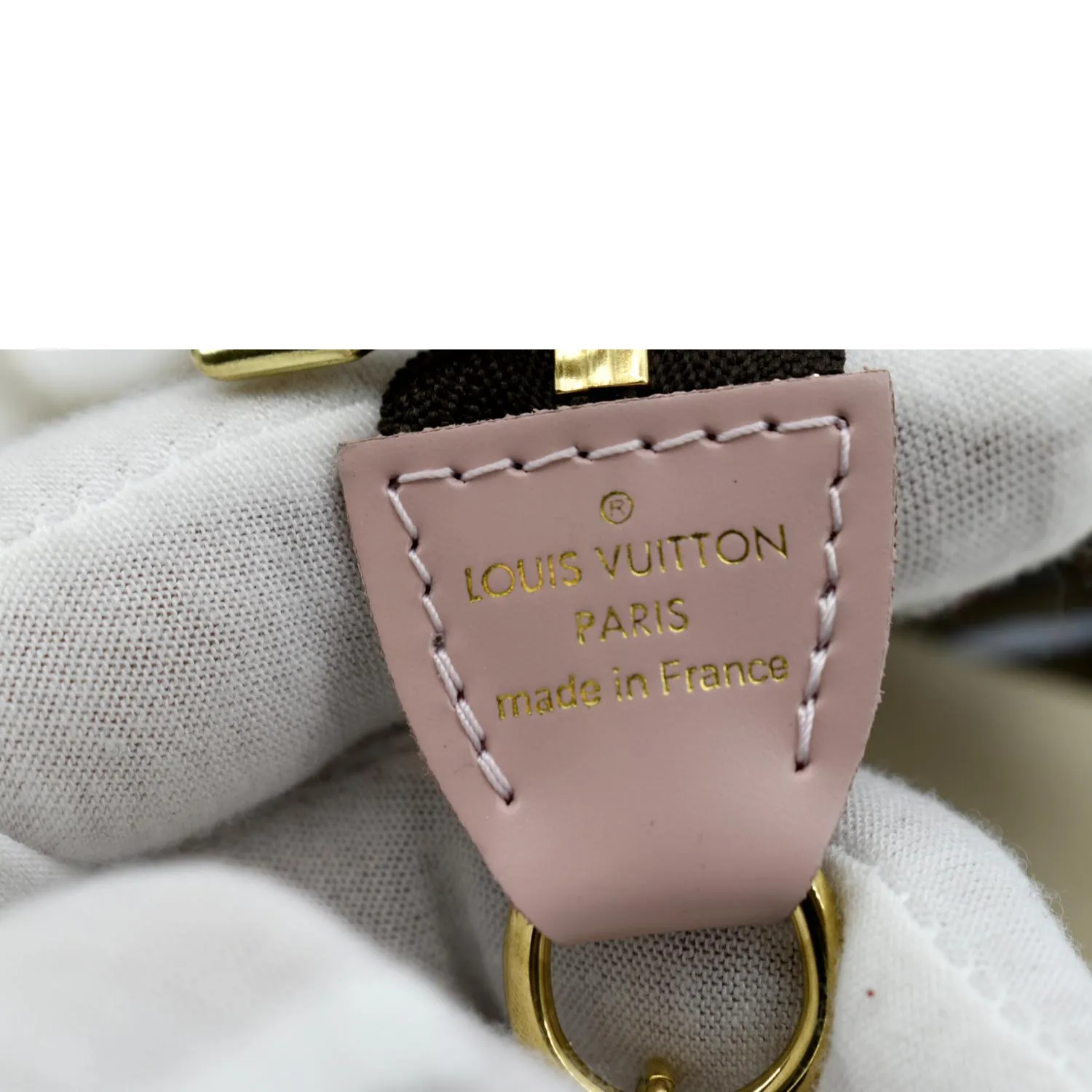 LOUIS VUITTON Christmas Animation Pochette Damier Ebene Accessoires Pouch Rose Ballerine