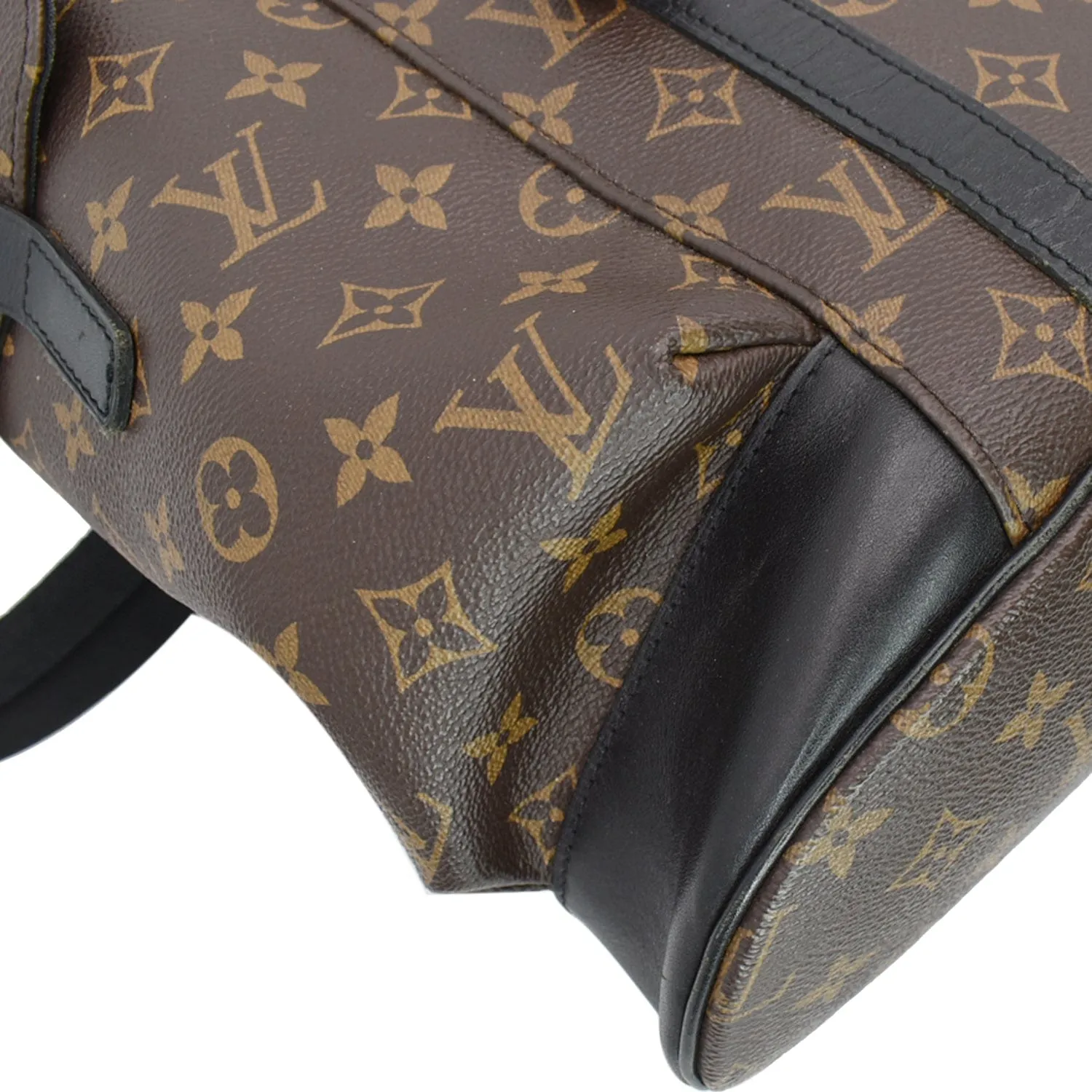 LOUIS VUITTON Christopher Monogram Macassar Canvas Backpack Bag Brown