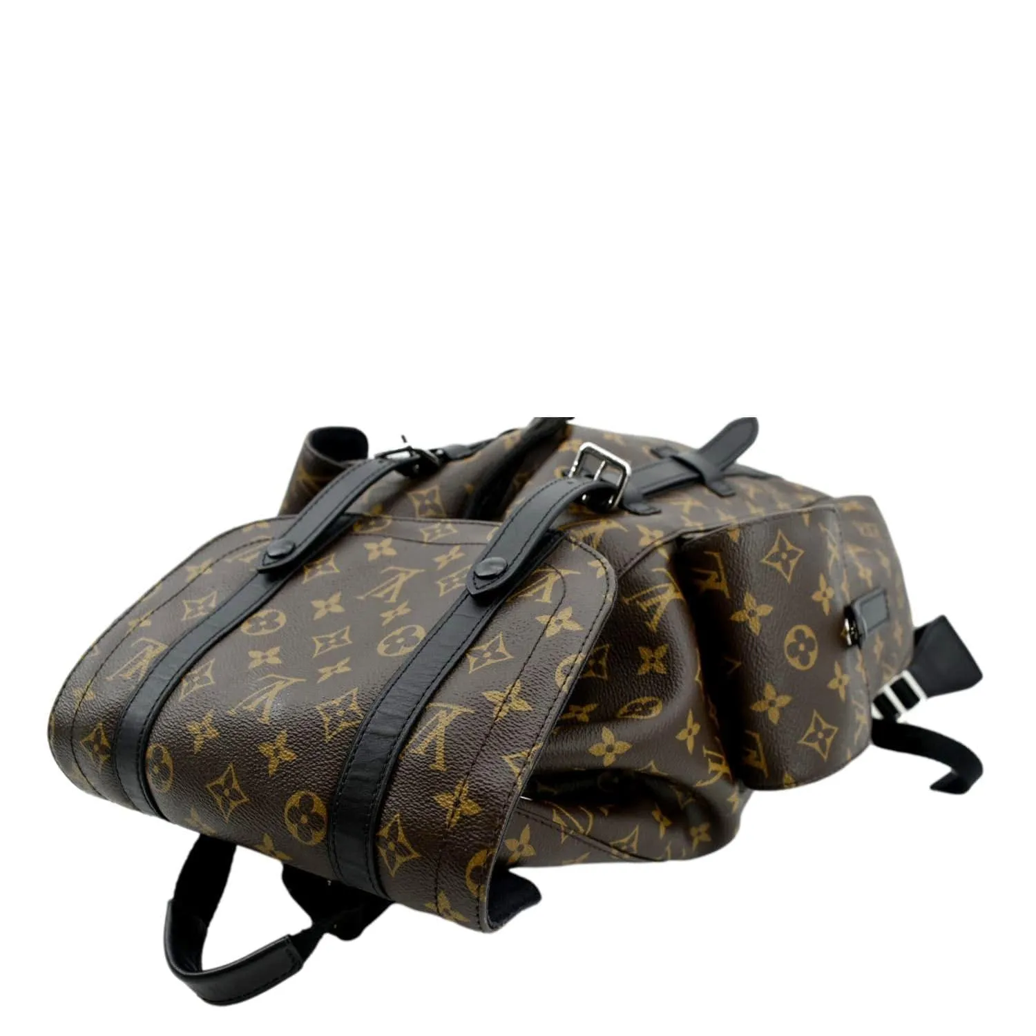 LOUIS VUITTON Christopher Monogram Macassar Canvas Backpack Bag Brown