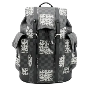 LOUIS VUITTON Christopher Nemeth Damier Graphite Backpack Bag Black
