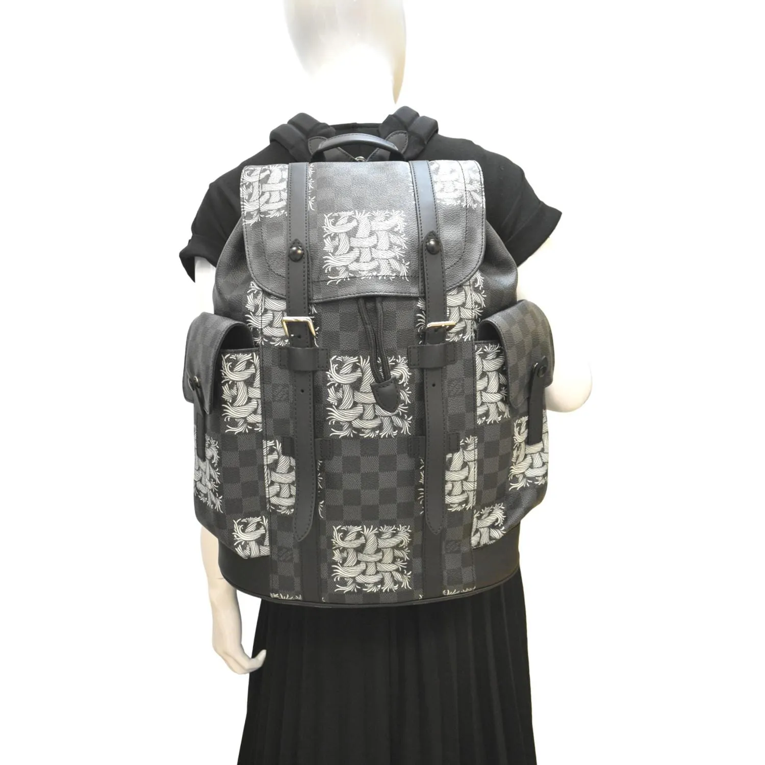 LOUIS VUITTON Christopher Nemeth Damier Graphite Backpack Bag Black