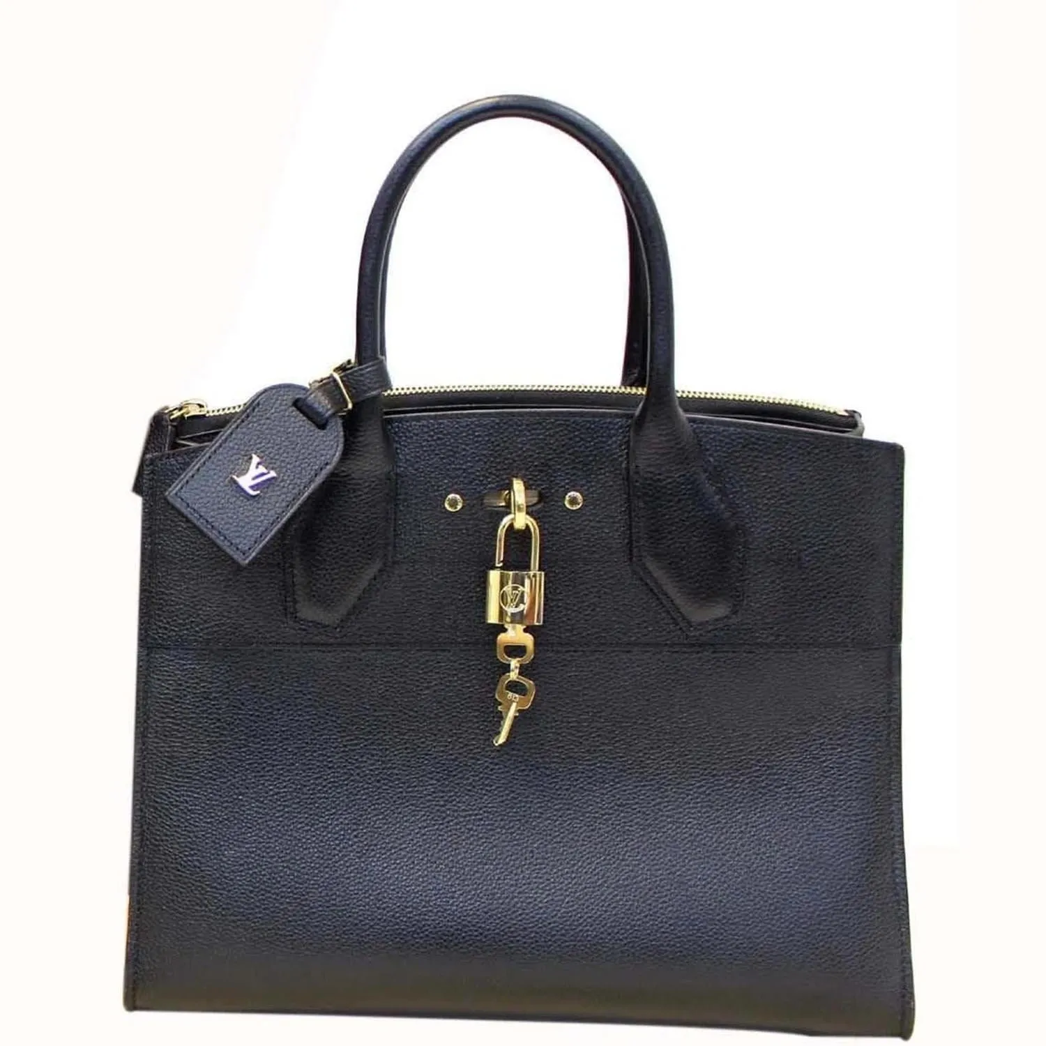 LOUIS VUITTON City Steamer MM Noir Black Leather Shoulder Bag
