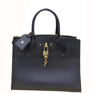 LOUIS VUITTON City Steamer MM Noir Black Leather Shoulder Bag