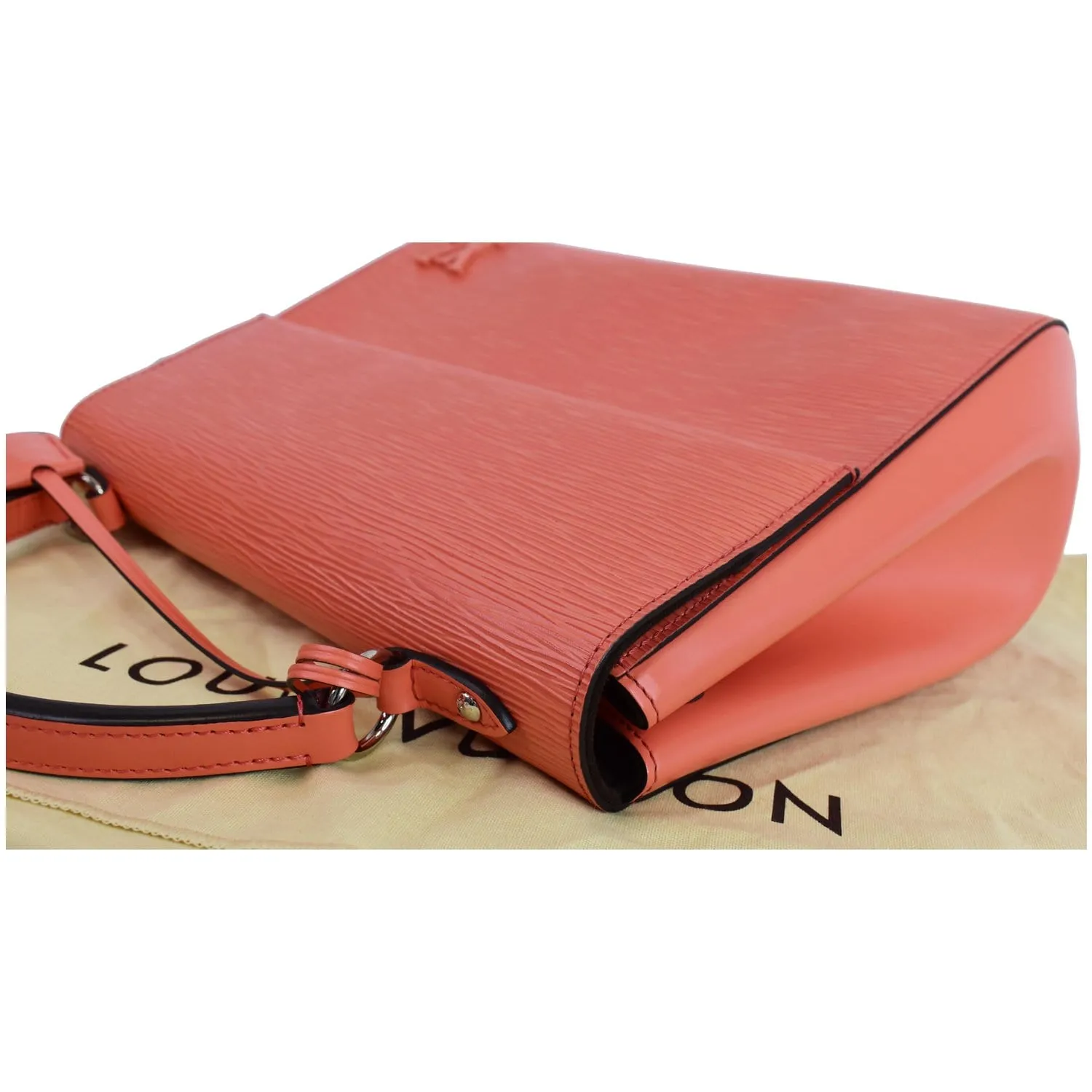 LOUIS VUITTON Cluny MM Epi Leather Satchel Bag Coral