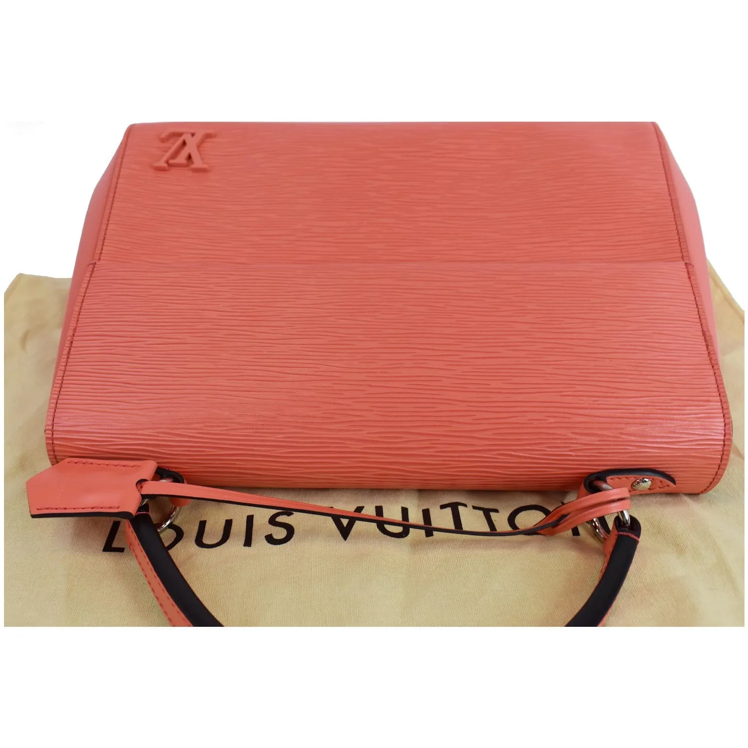 LOUIS VUITTON Cluny MM Epi Leather Satchel Bag Coral